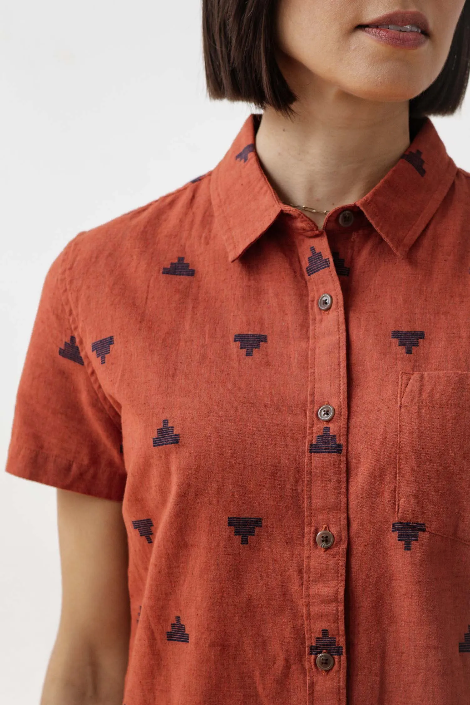 Lana Shirt / Rust Fil-Coupé Pyramids sold by Bridge & Burn product image thumbnail 3