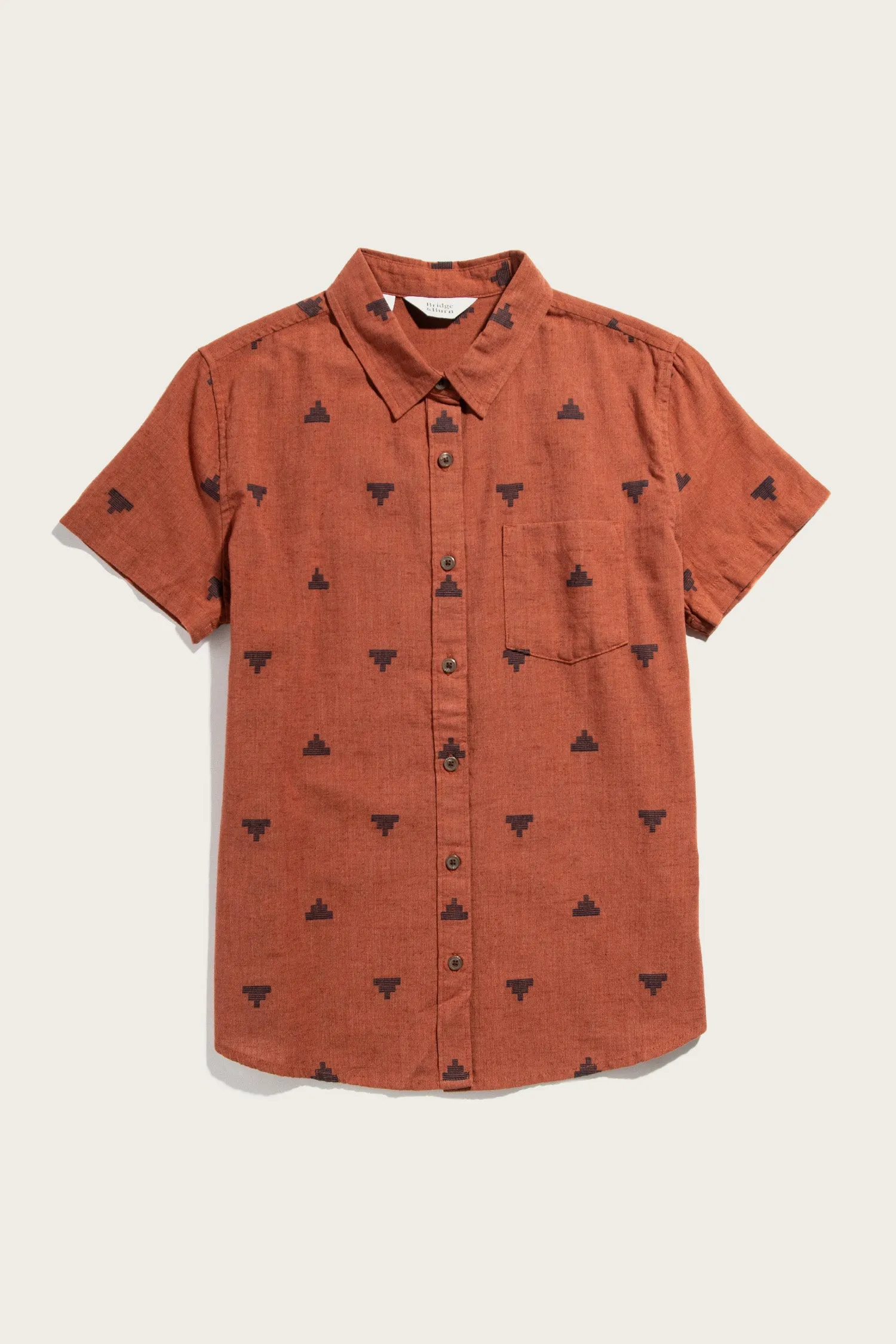Lana Shirt / Rust Fil-Coupé Pyramids sold by Bridge & Burn