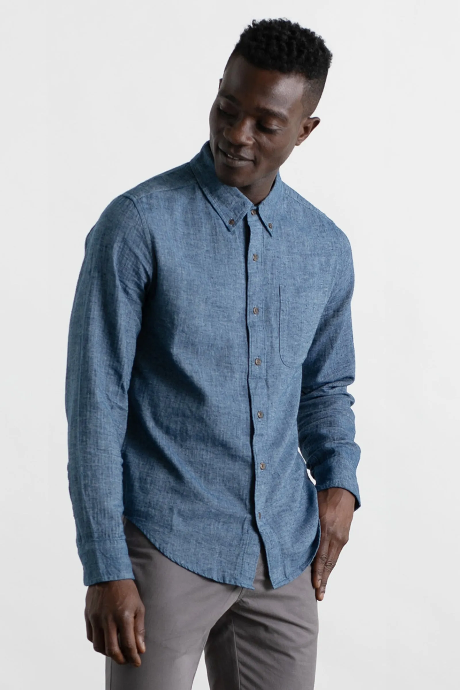 Sutton Slim Shirt / Indigo Herringbone sold by Bridge & Burn product image thumbnail 2