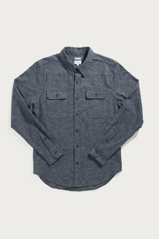Cole Slim Shirt / Navy Melange sold by Bridge & Burn