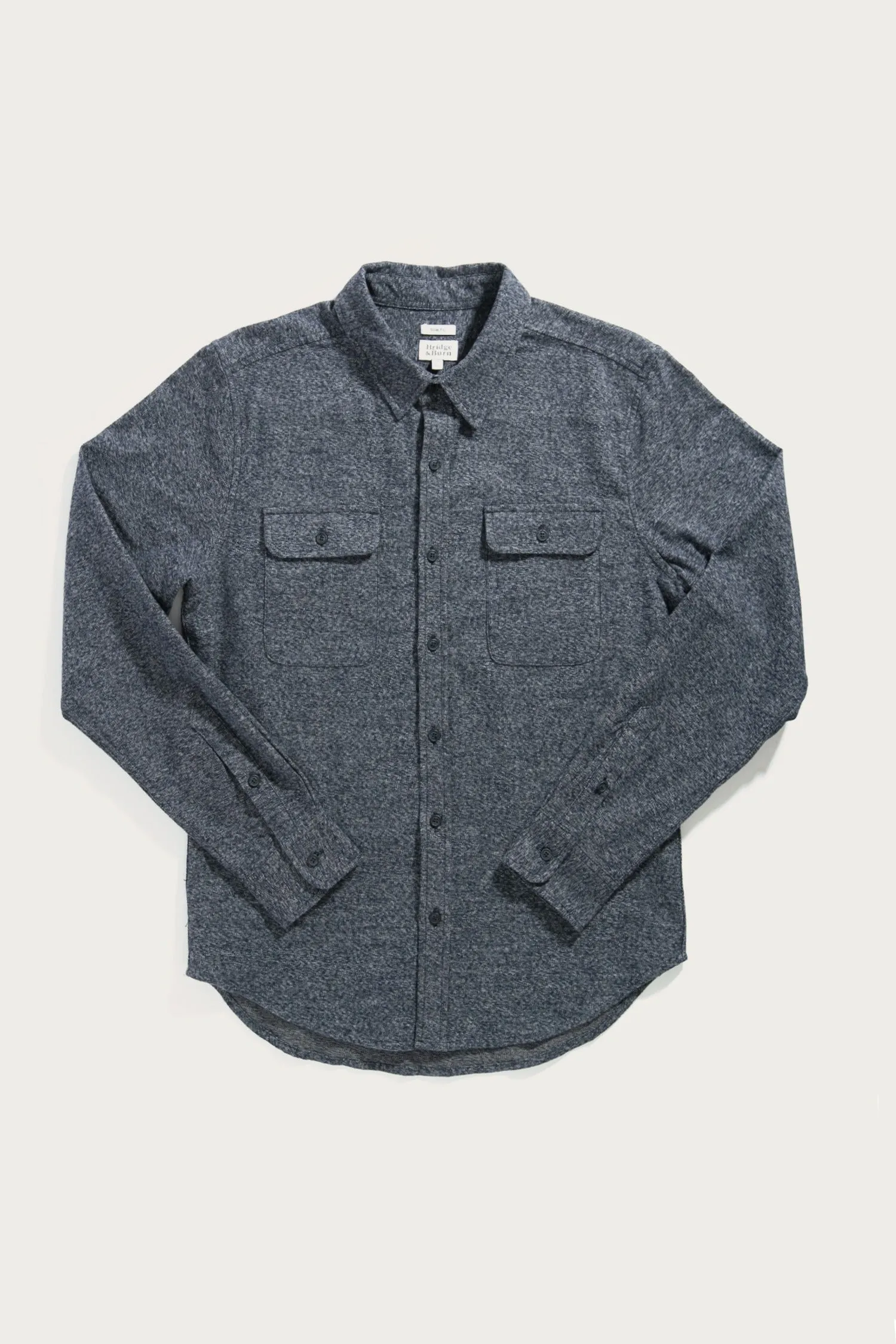 Cole Slim Shirt / Navy Melange sold by Bridge & Burn