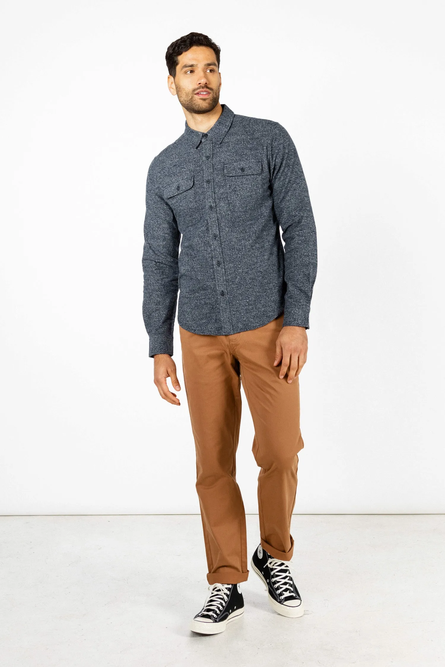 Cole Slim Shirt / Navy Melange sold by Bridge & Burn product image thumbnail 3