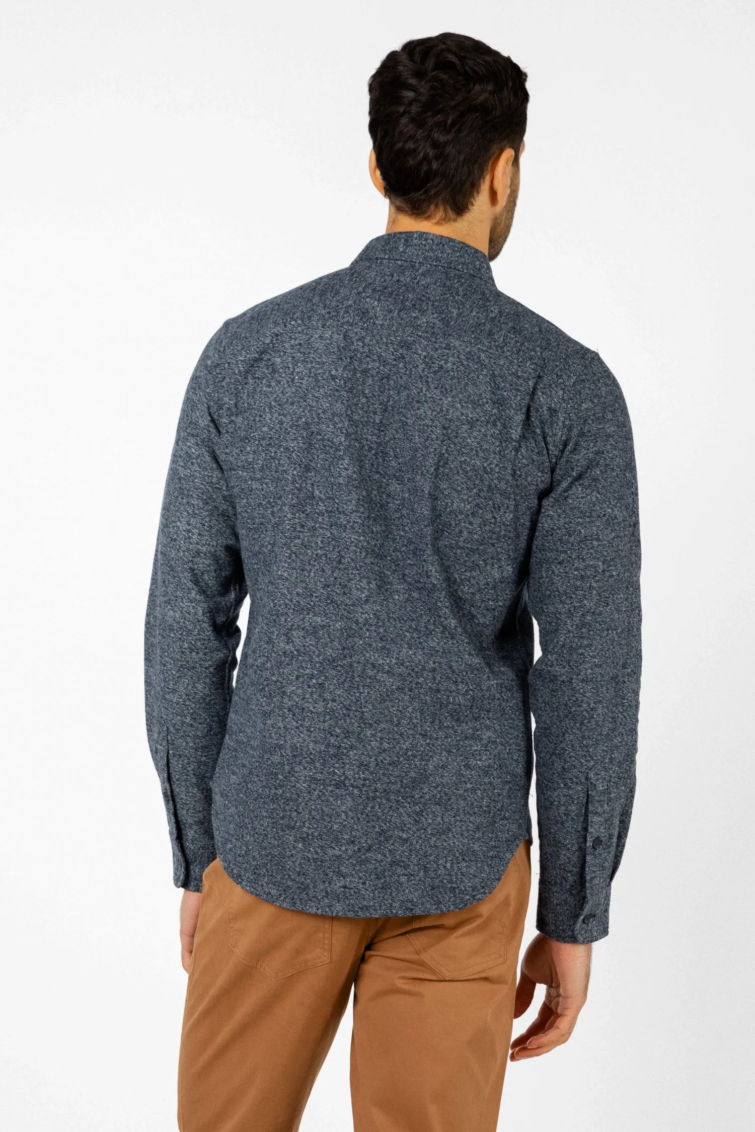 Cole Slim Shirt / Navy Melange sold by Bridge & Burn product image thumbnail 5