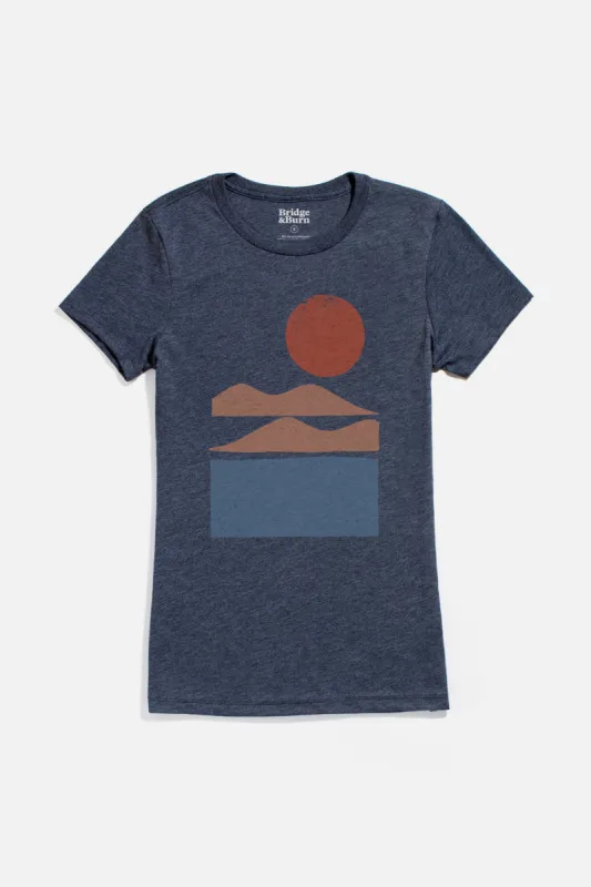 Women's Alpenglow Tee / Navy sold by Bridge & Burn