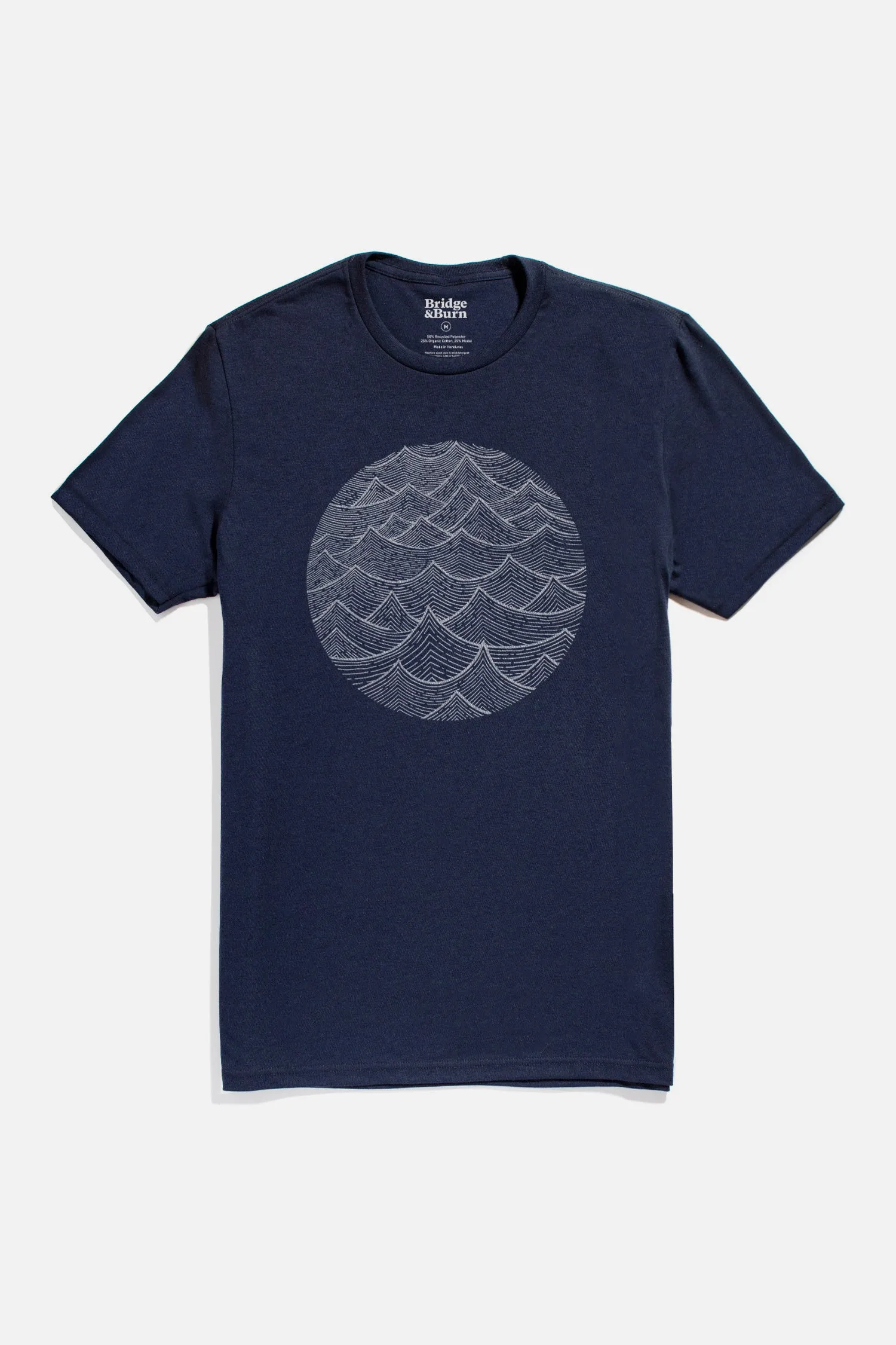 Men's Waves Tee / Navy sold by Bridge & Burn