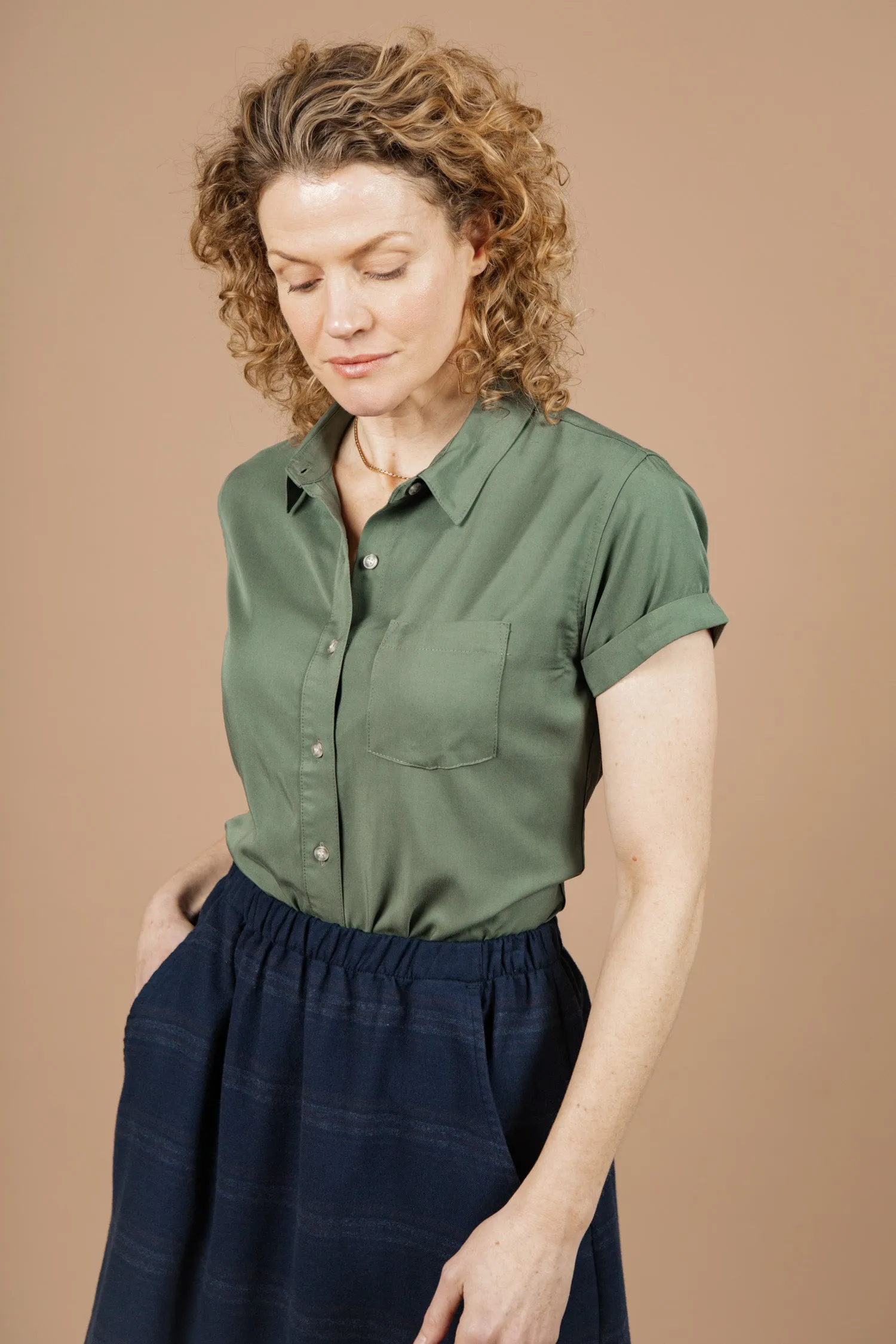 Bea Shirt / Dark Sage sold by Bridge & Burn product image thumbnail 5