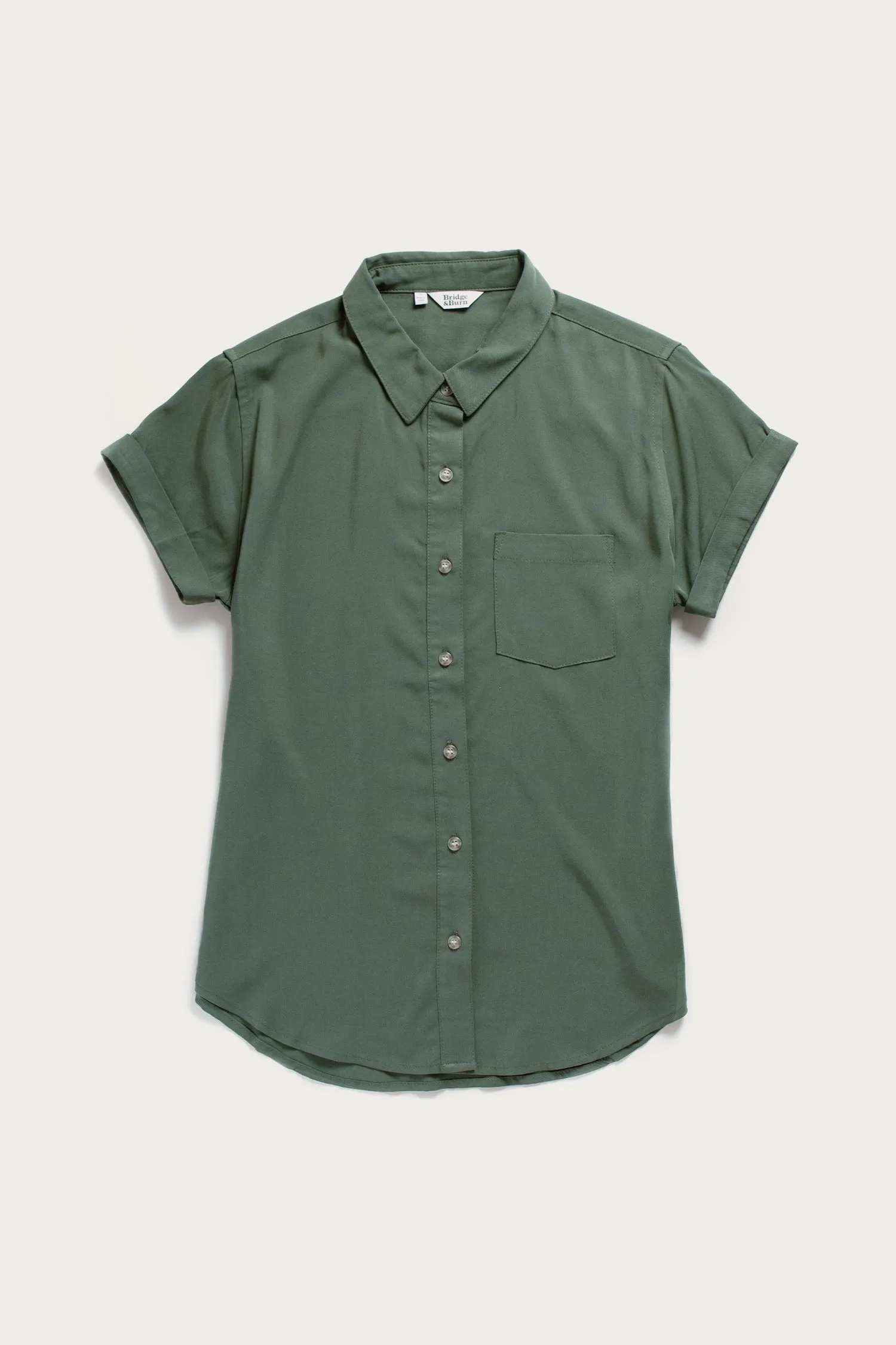 Bea Shirt / Dark Sage sold by Bridge & Burn