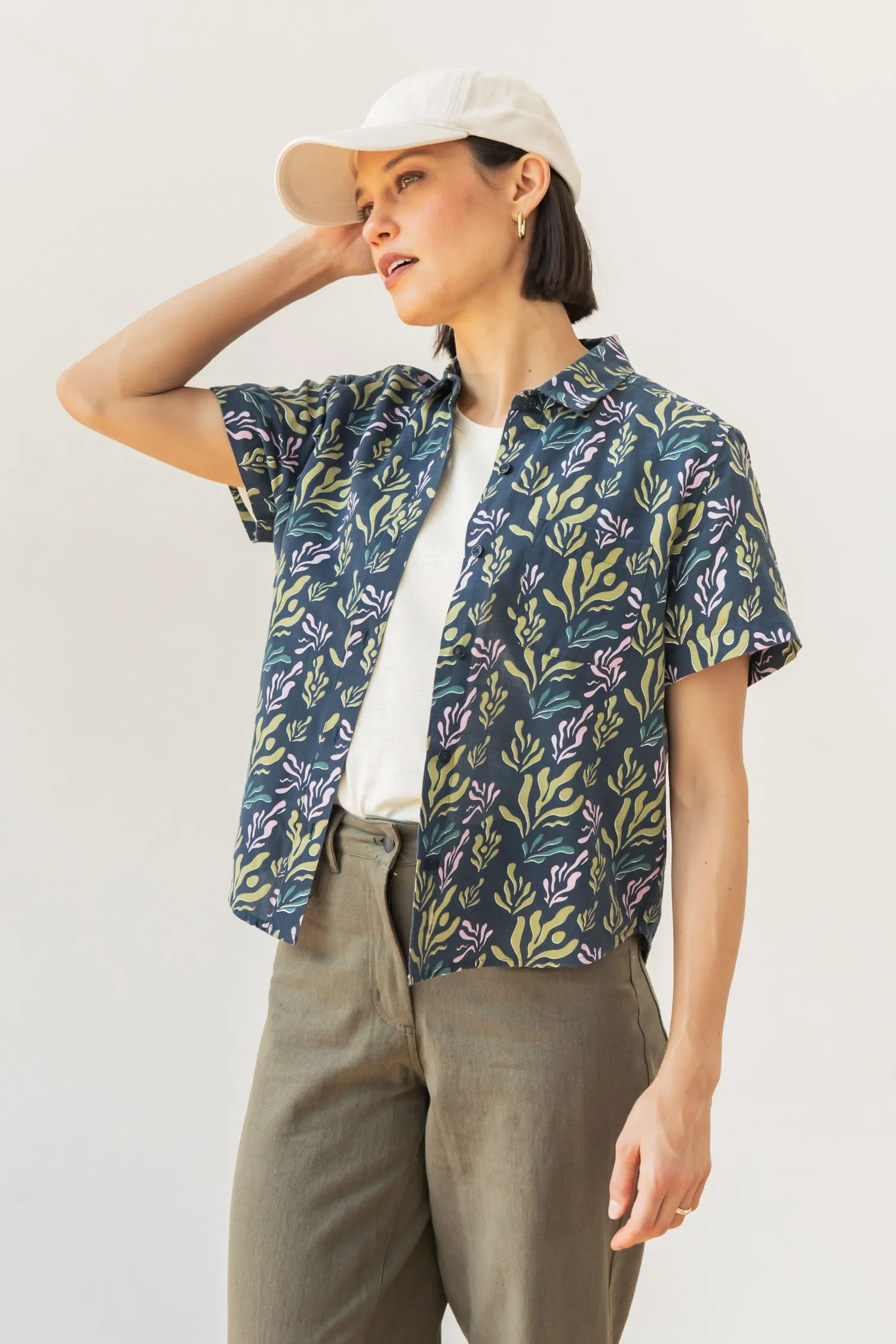 Greer Cropped Shirt / Spring Kelp sold by Bridge & Burn product image thumbnail 2