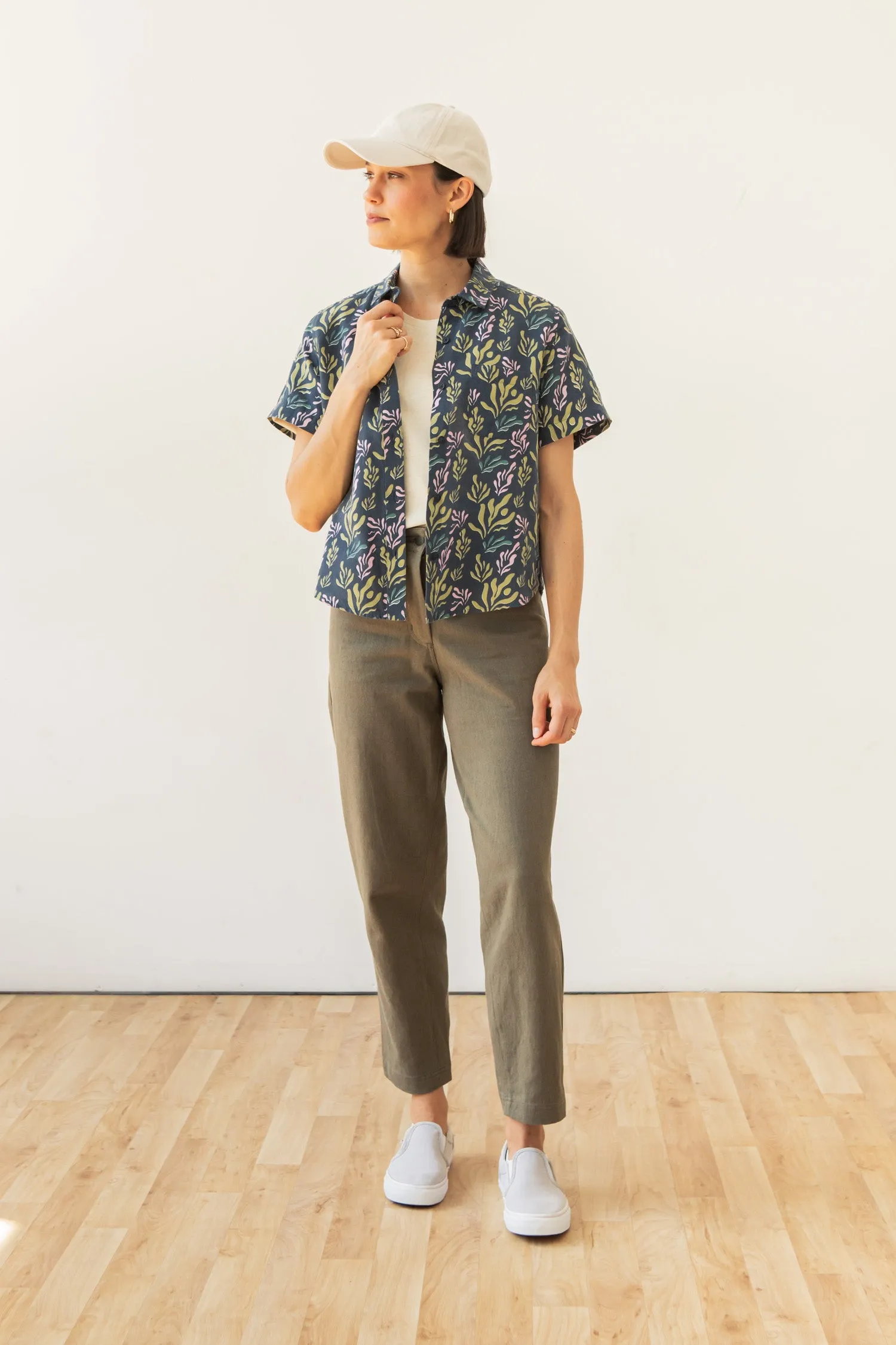 Greer Cropped Shirt / Spring Kelp sold by Bridge & Burn product image thumbnail 5