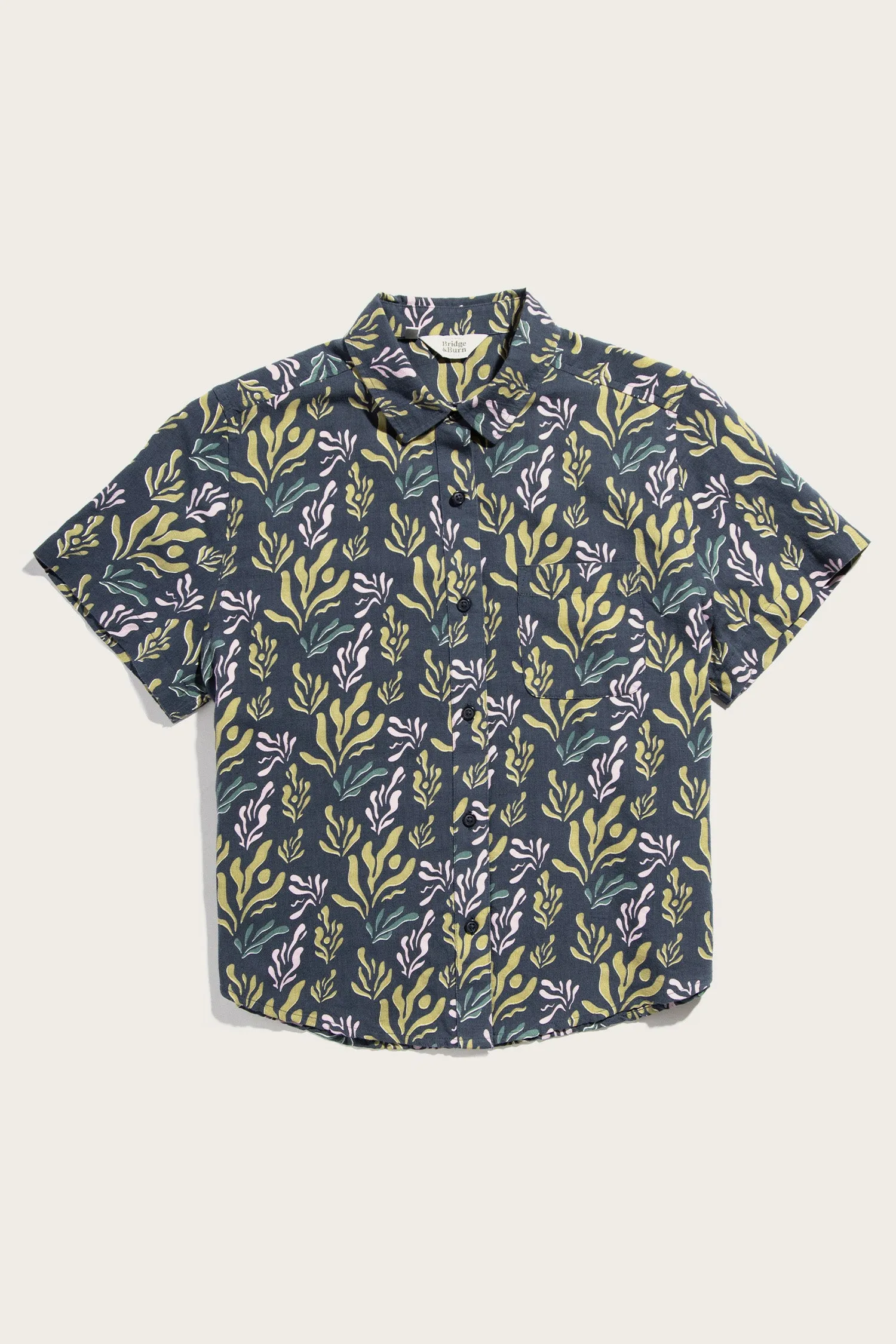 Greer Cropped Shirt / Spring Kelp sold by Bridge & Burn
