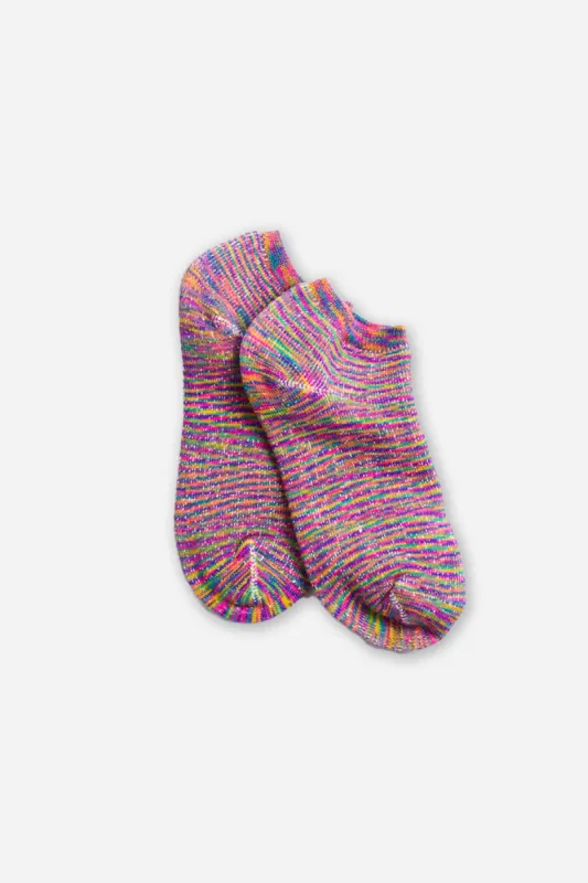 RoToTo Washi Pile Short Socks "Kasuri" / Rainbow sold by Bridge & Burn