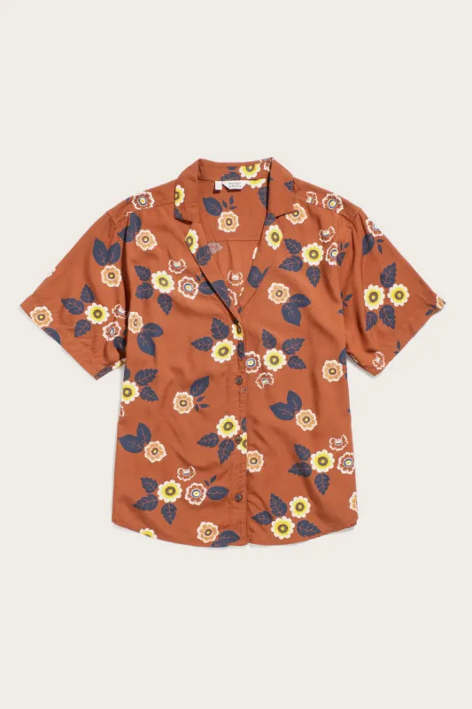 Mila Cropped Shirt / Rose Floral sold by Bridge & Burn