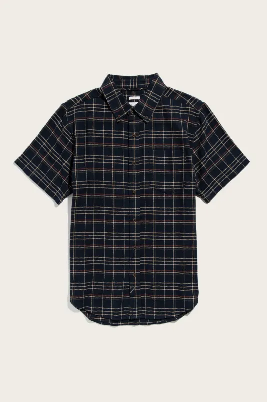 Jordan Slim Shirt / Dusk Herringbone Plaid sold by Bridge & Burn