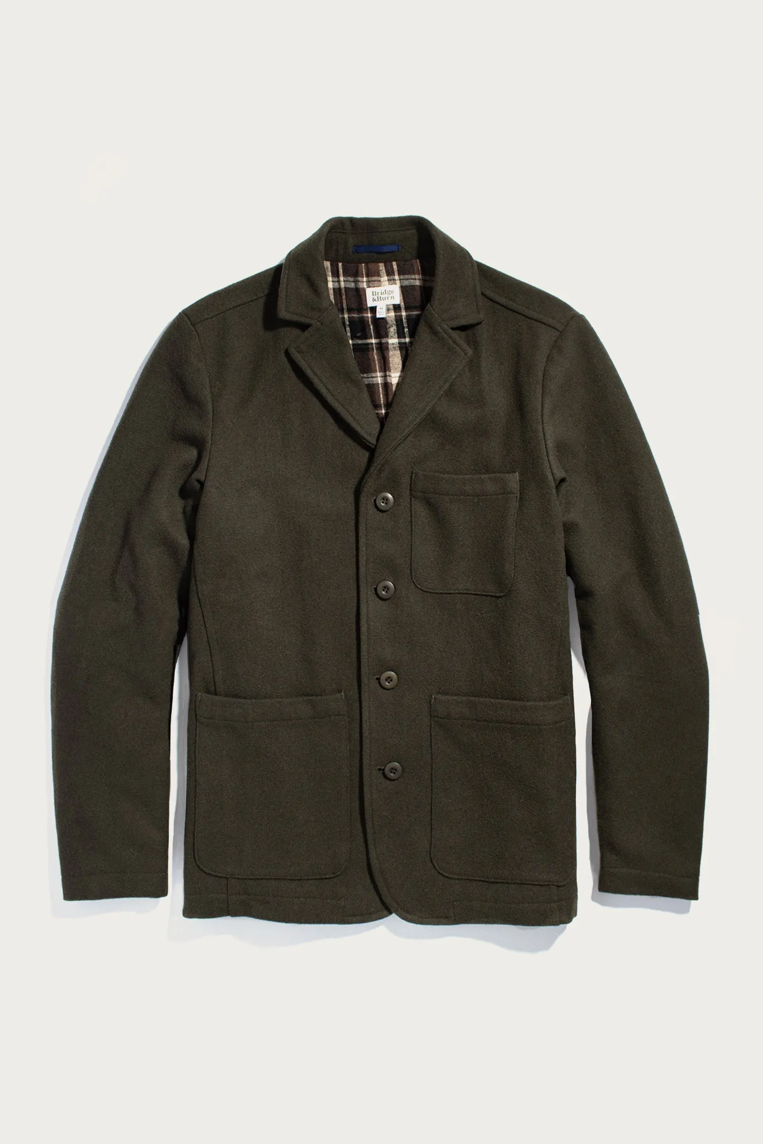 Nate Chore Blazer / Basque Green Wool sold by Bridge & Burn