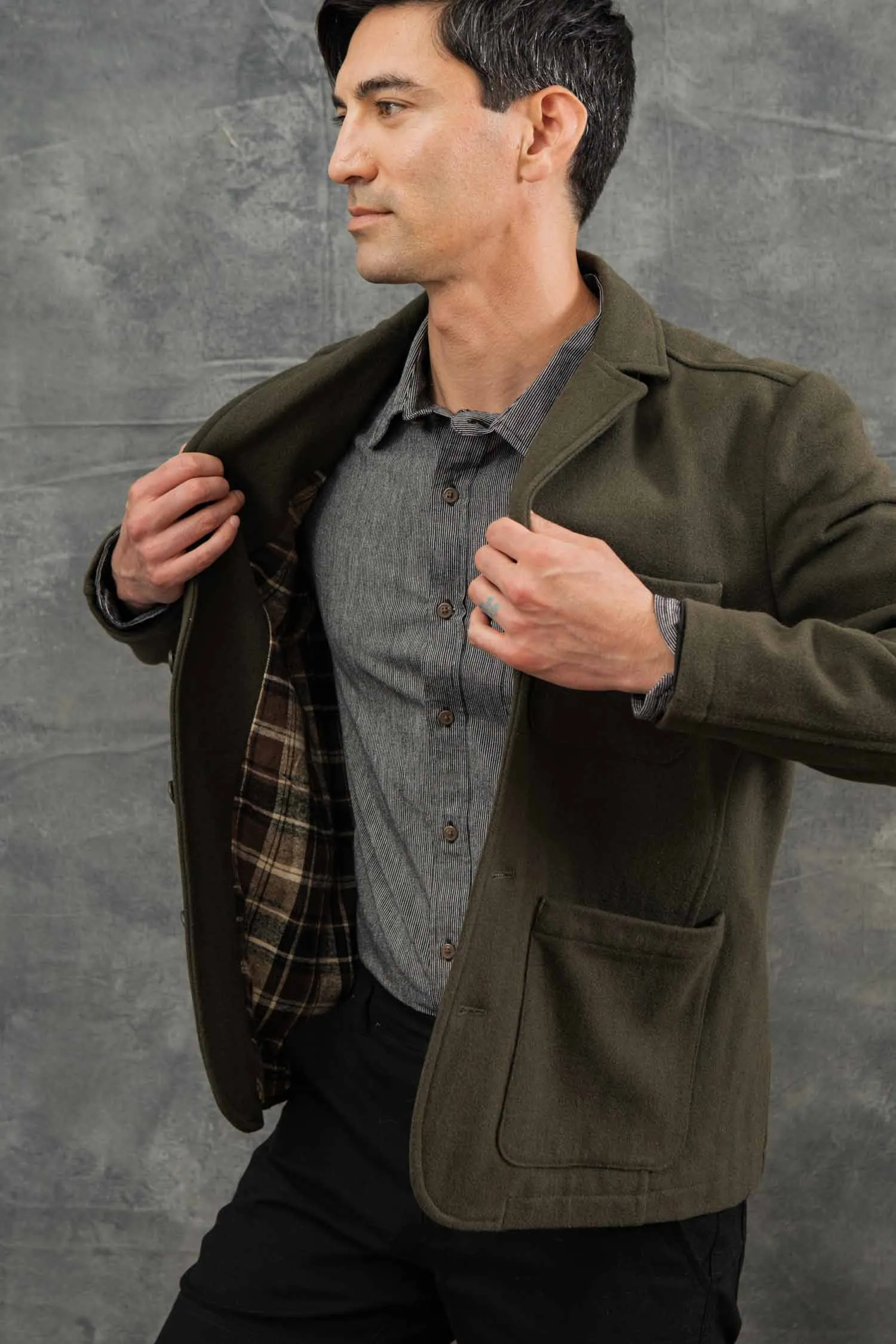 Nate Chore Blazer / Basque Green Wool sold by Bridge & Burn product image thumbnail 5