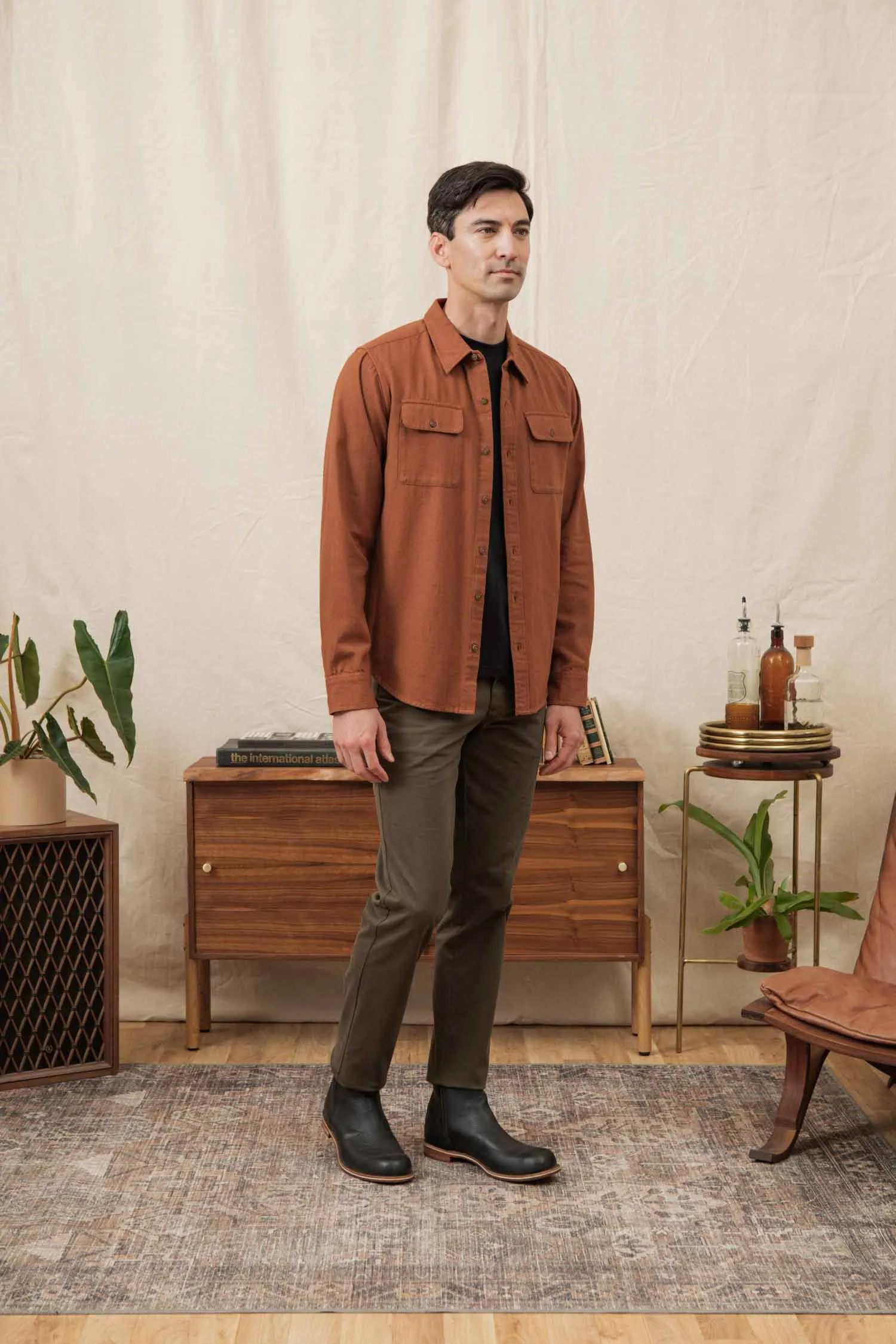 Bedford Shirt / Terracotta Melange sold by Bridge & Burn product image thumbnail 4