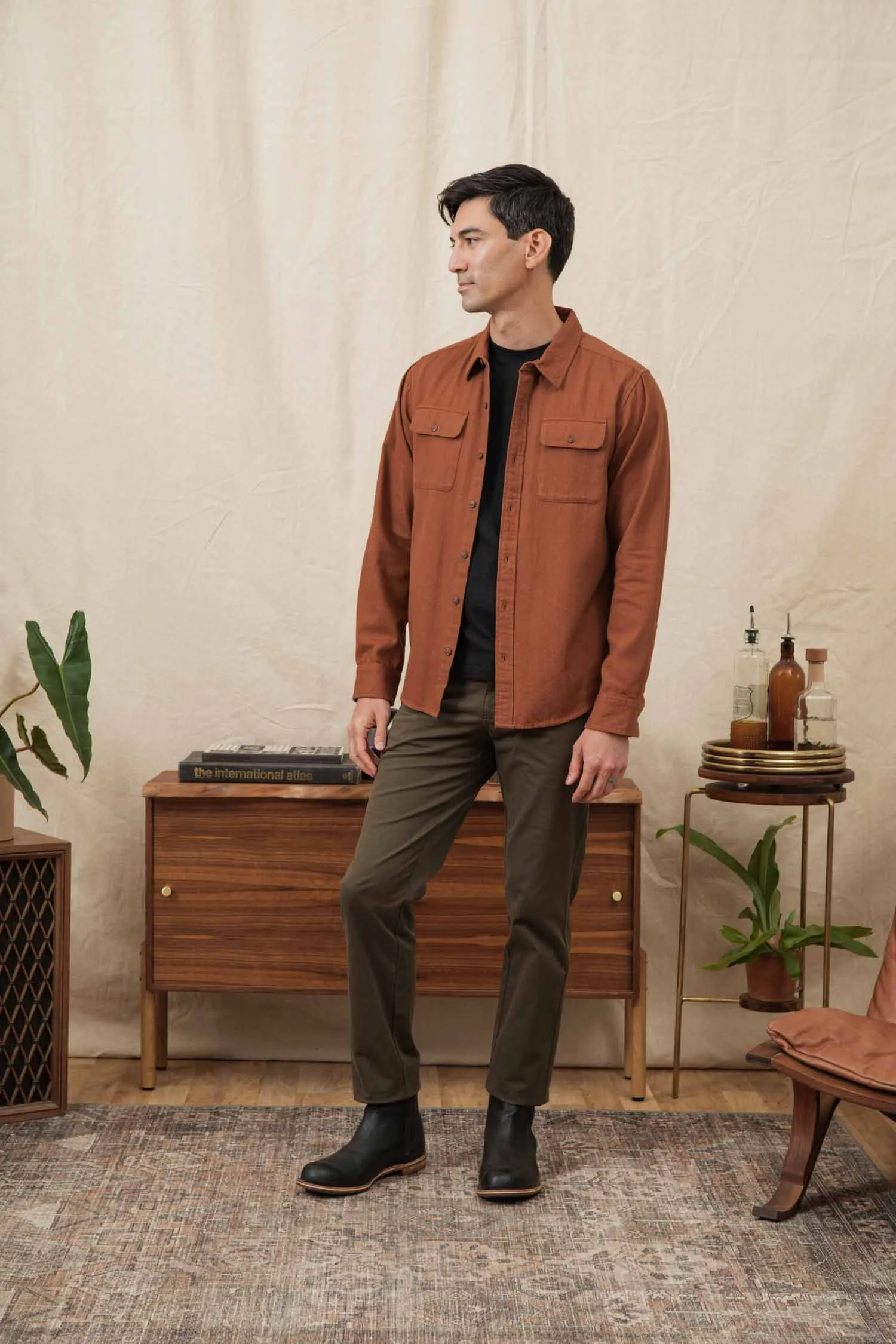 Bedford Shirt / Terracotta Melange sold by Bridge & Burn product image thumbnail 3