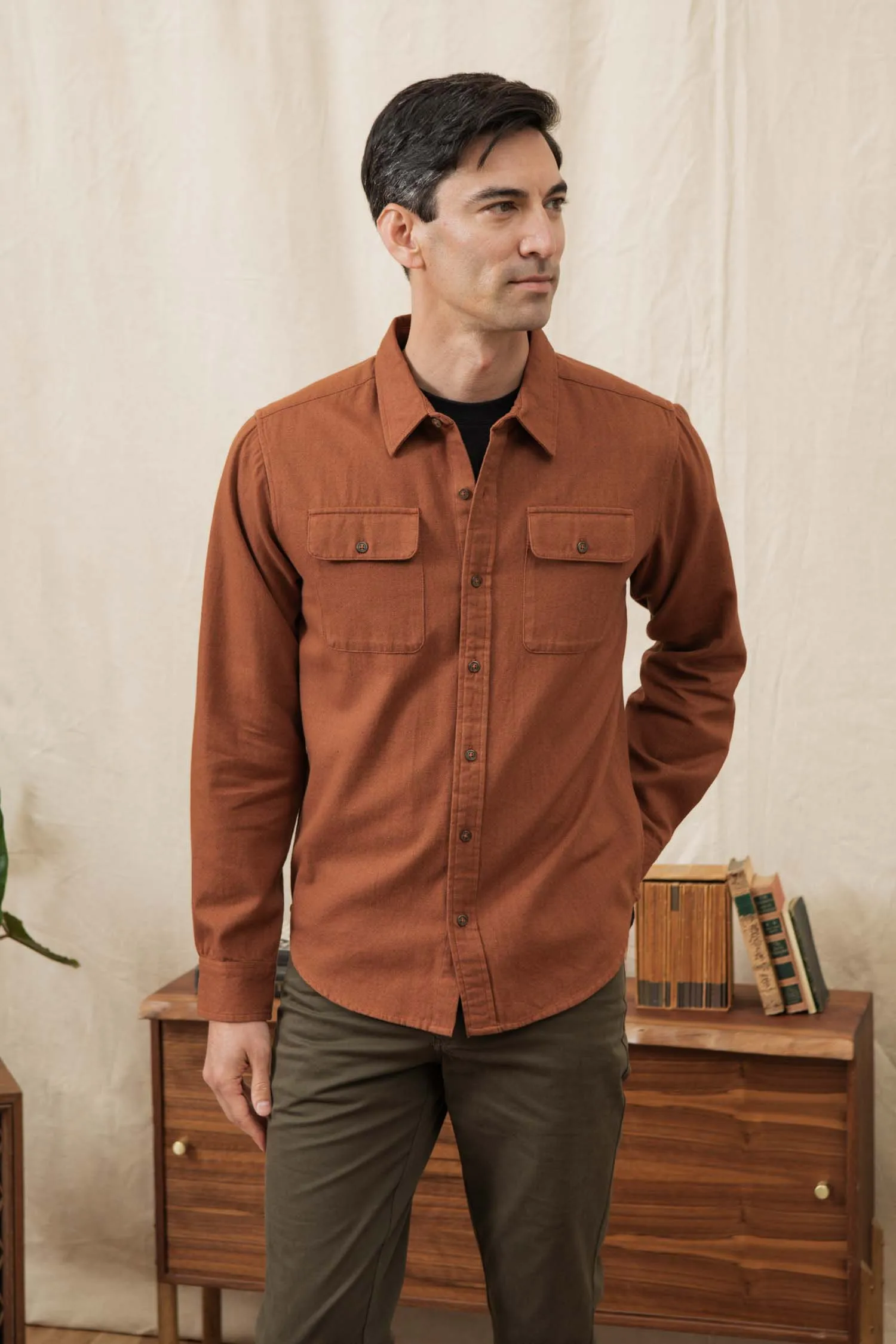 Bedford Shirt / Terracotta Melange sold by Bridge & Burn product image thumbnail 2