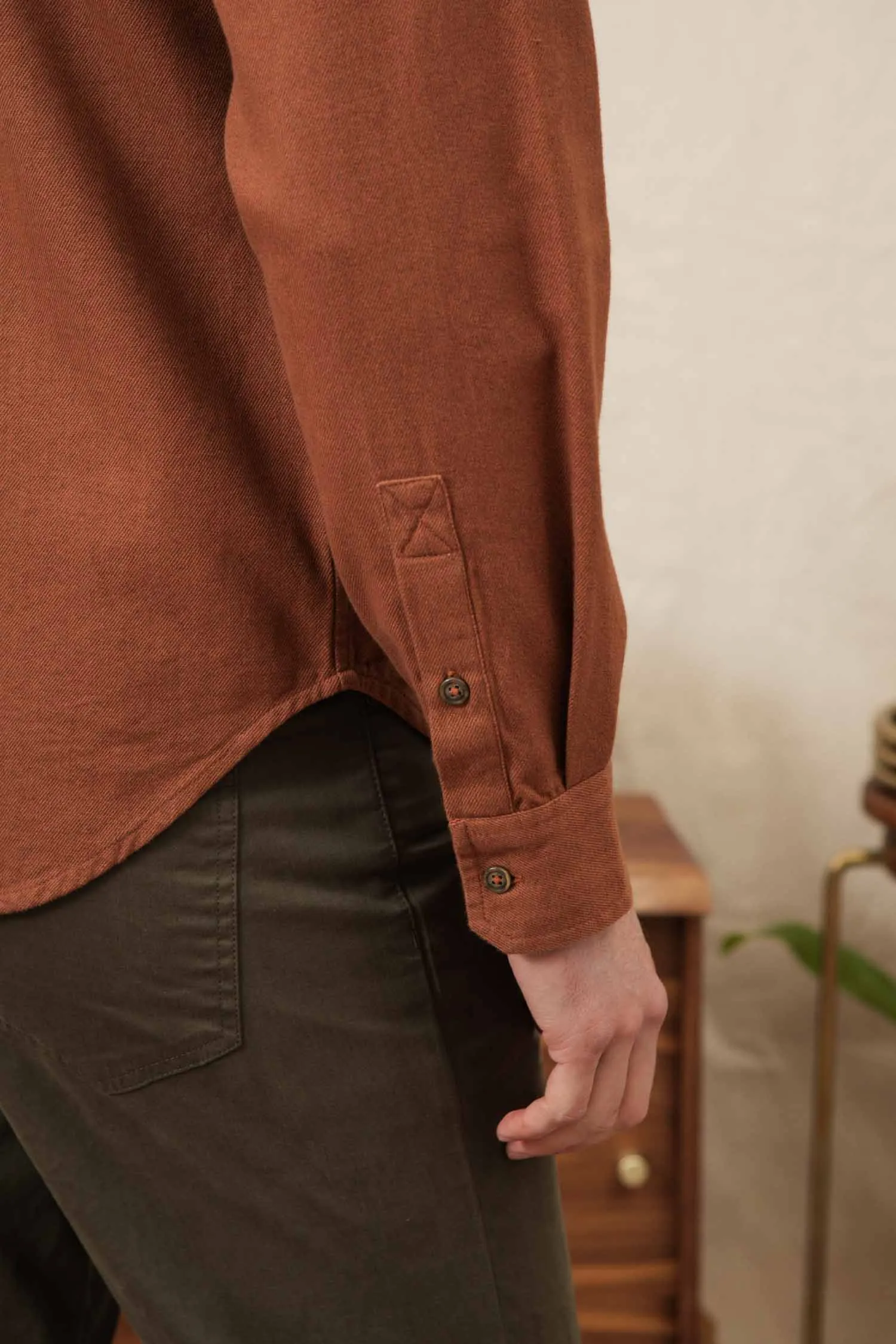 Bedford Shirt / Terracotta Melange sold by Bridge & Burn product image thumbnail 5