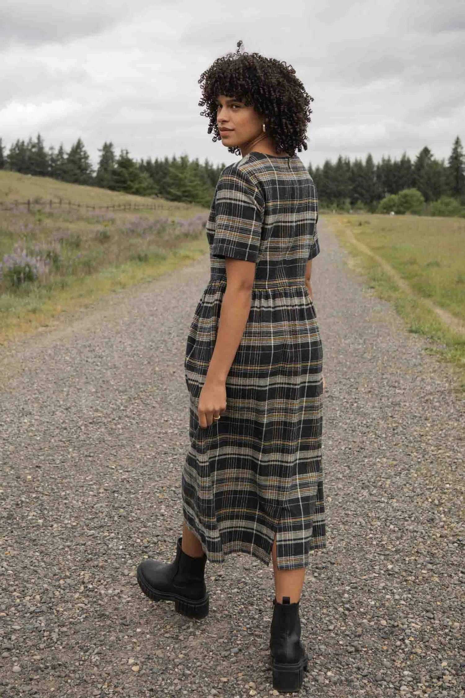 Perry Dress / Volcanic Plaid sold by Bridge & Burn product image thumbnail 4