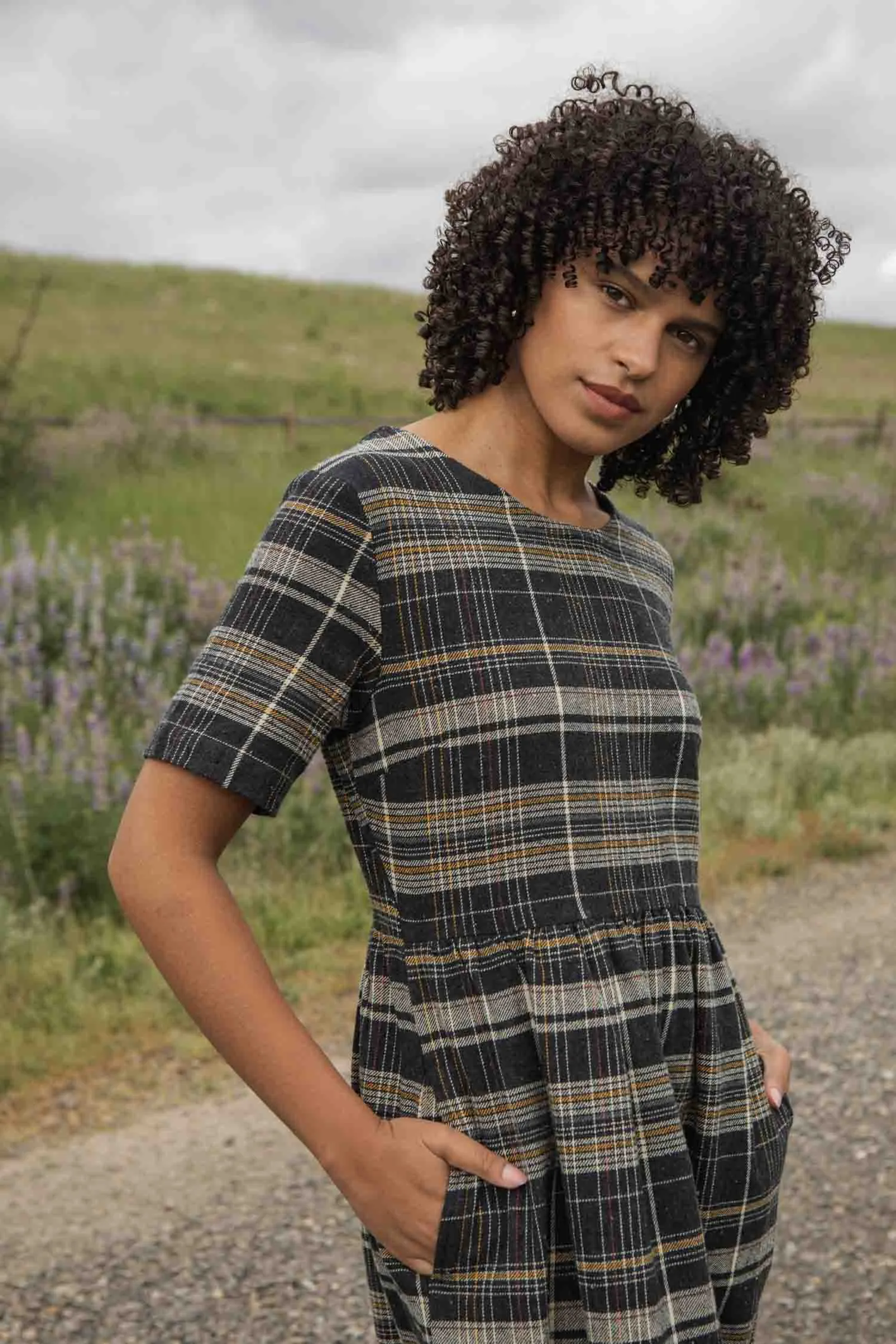 Perry Dress / Volcanic Plaid sold by Bridge & Burn product image thumbnail 2