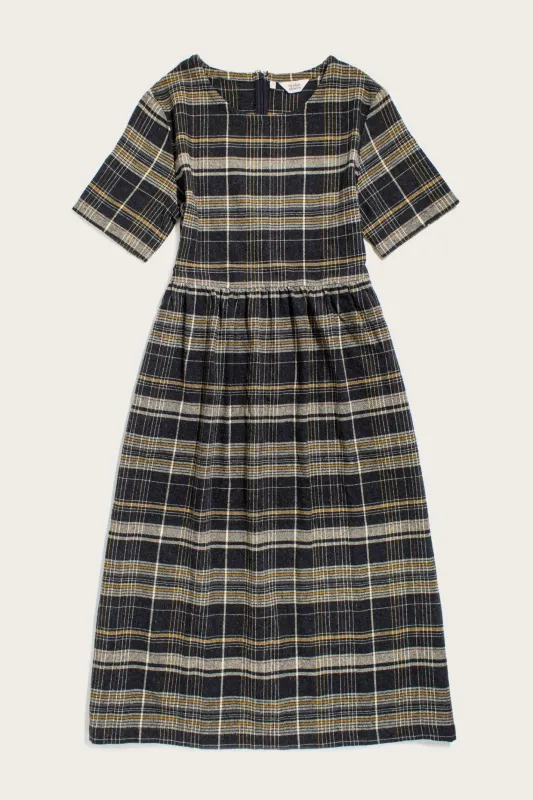 Perry Dress / Volcanic Plaid sold by Bridge & Burn
