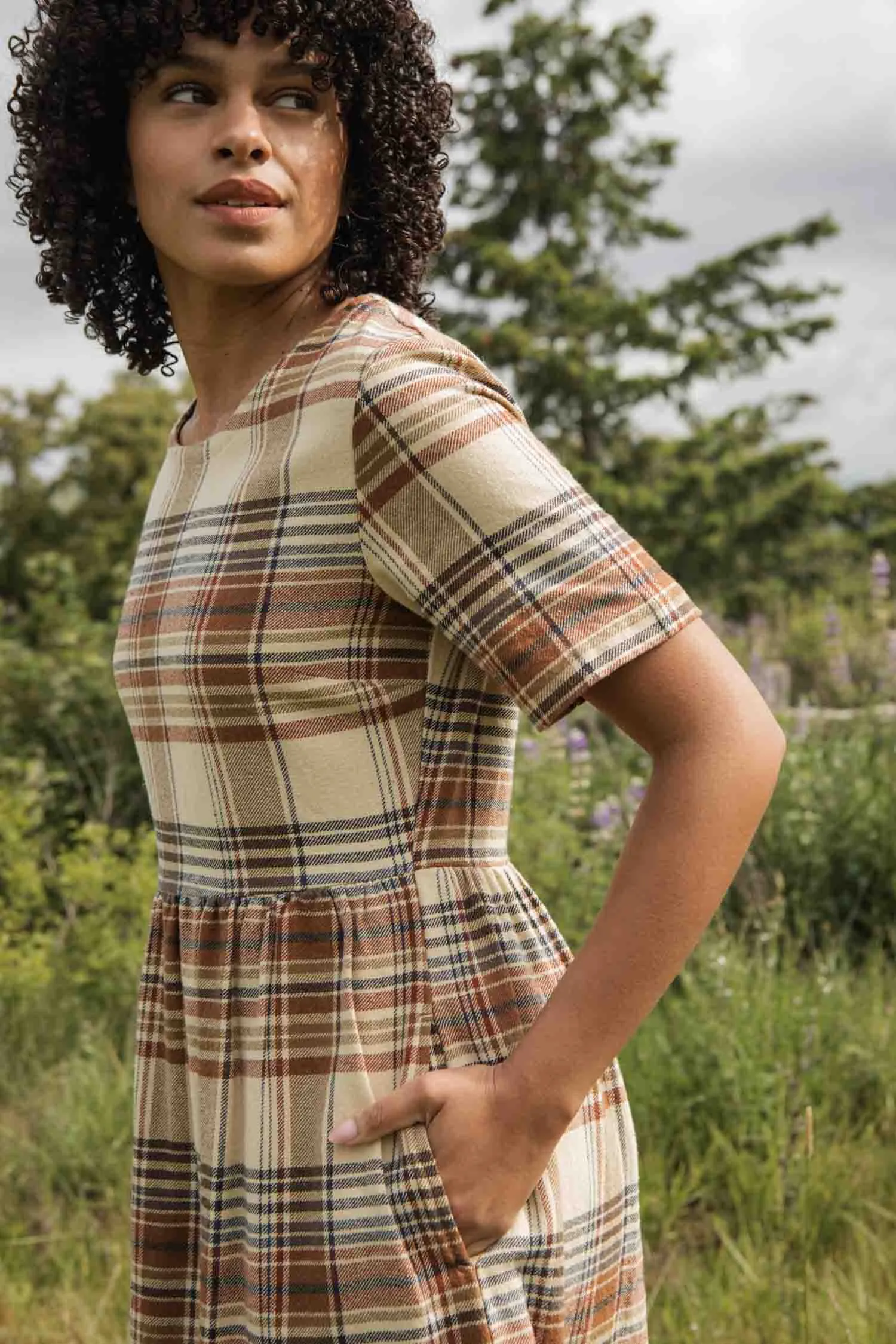 Perry Dress / Latte Plaid sold by Bridge & Burn product image thumbnail 5