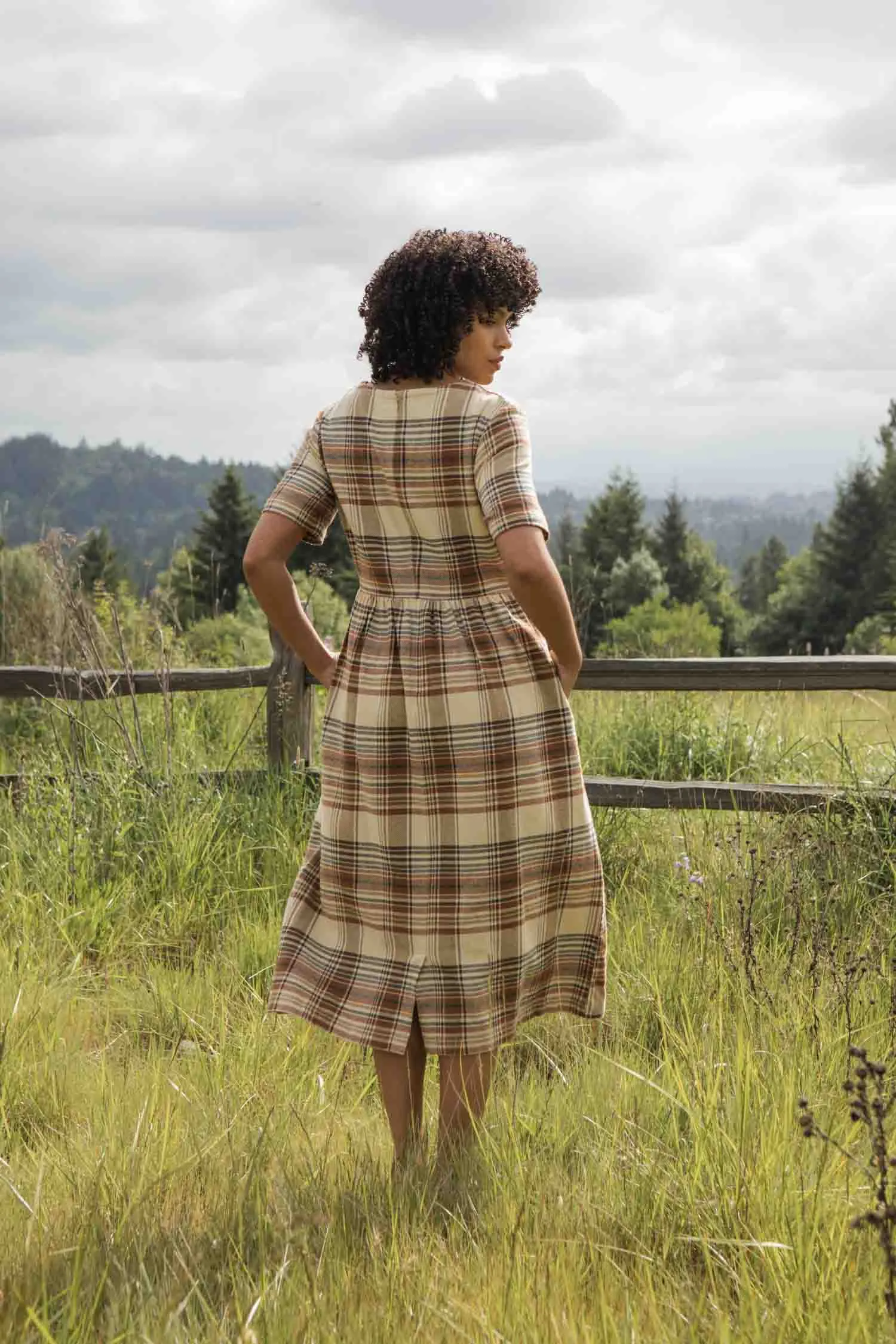 Perry Dress / Latte Plaid sold by Bridge & Burn product image thumbnail 4