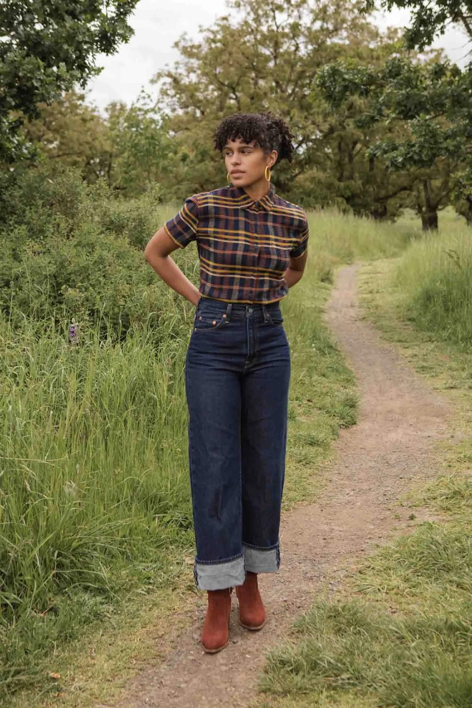 Lana Shirt / Desert Dawn Plaid sold by Bridge & Burn product image thumbnail 5