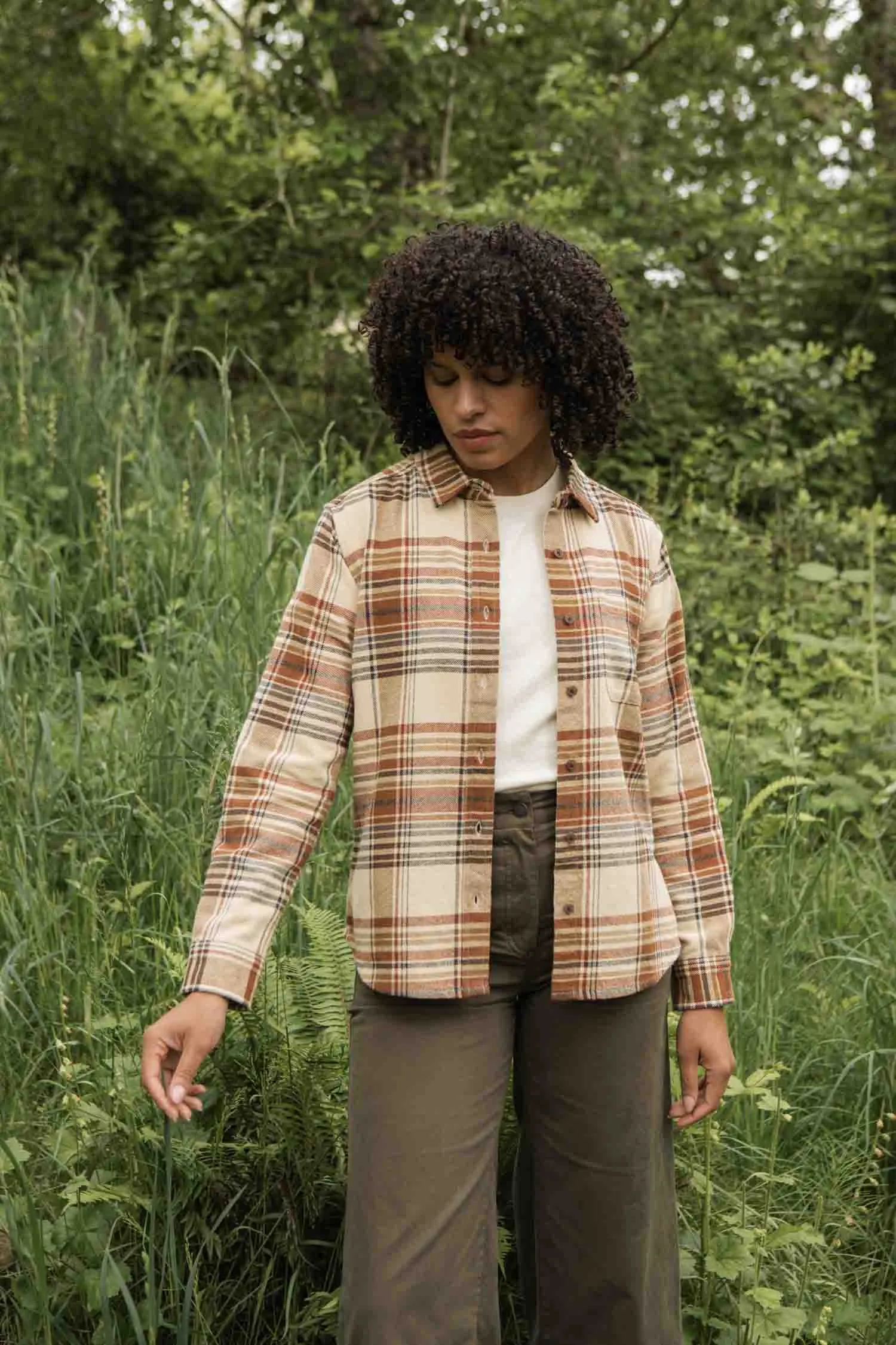 Ash Slim Shirt / Latte Plaid sold by Bridge & Burn product image thumbnail 3