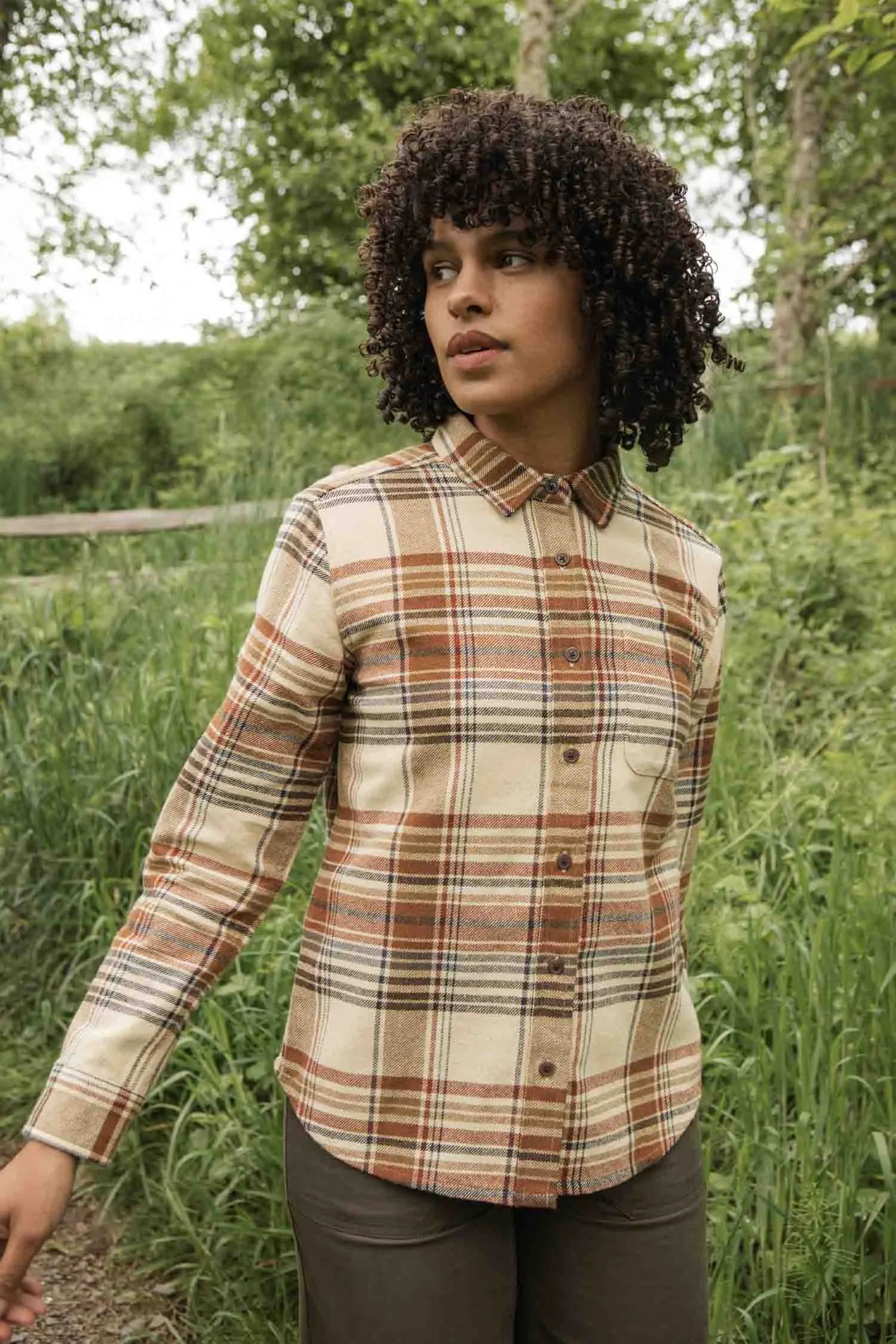 Ash Slim Shirt / Latte Plaid sold by Bridge & Burn product image thumbnail 2