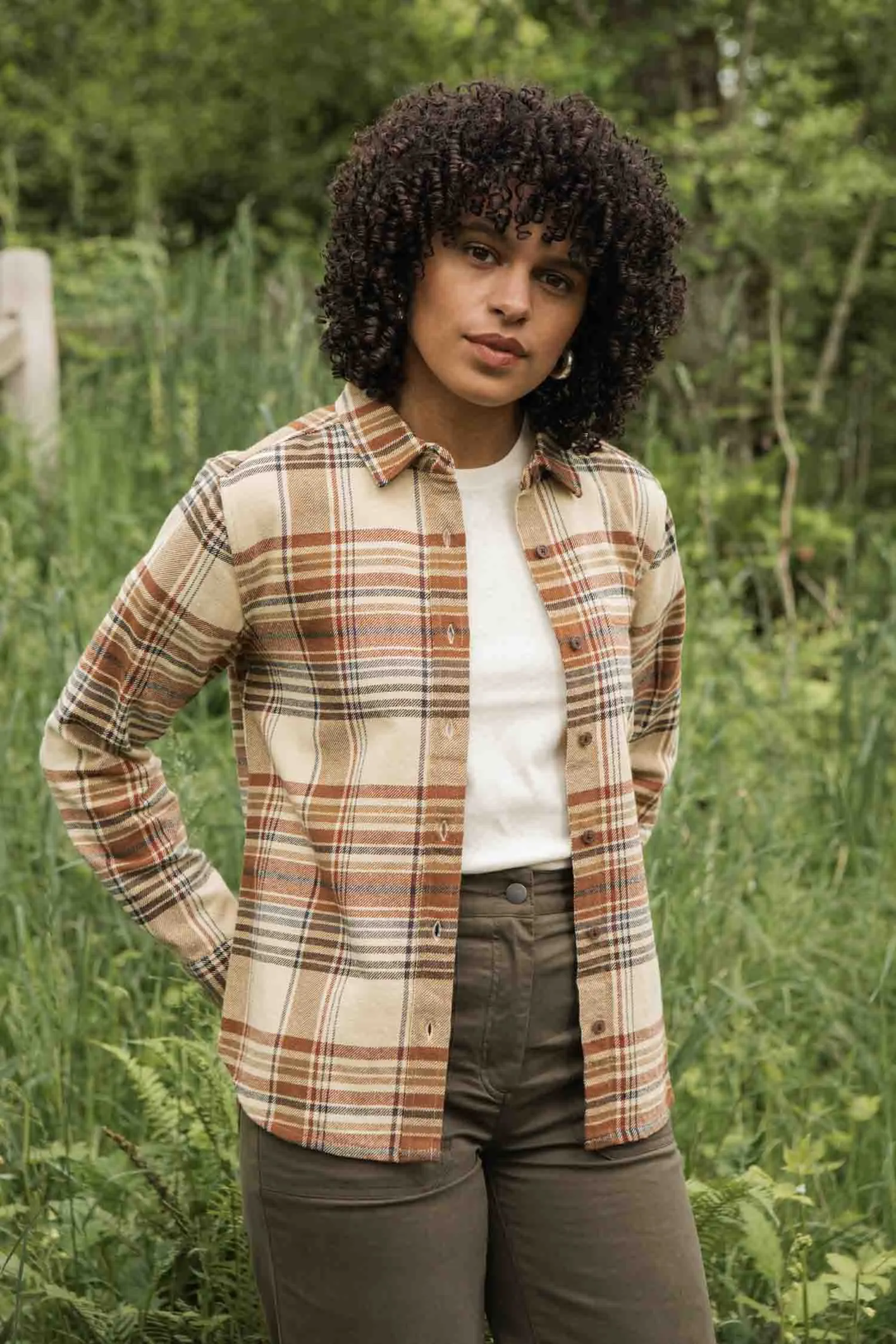 Ash Slim Shirt / Latte Plaid sold by Bridge & Burn product image thumbnail 5