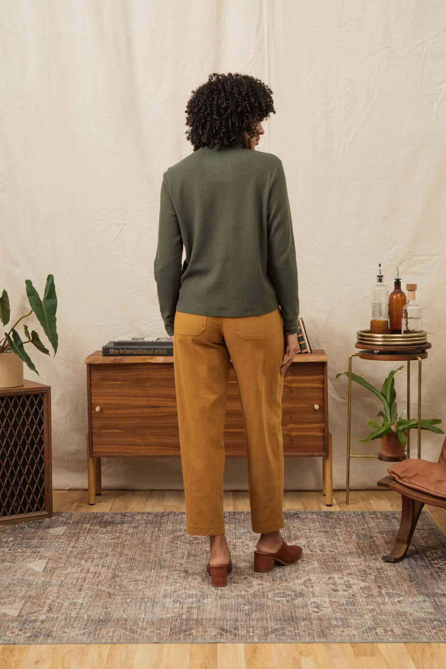 Women's Recycled Waffle Henley / Forest Melange sold by Bridge & Burn product image thumbnail 5