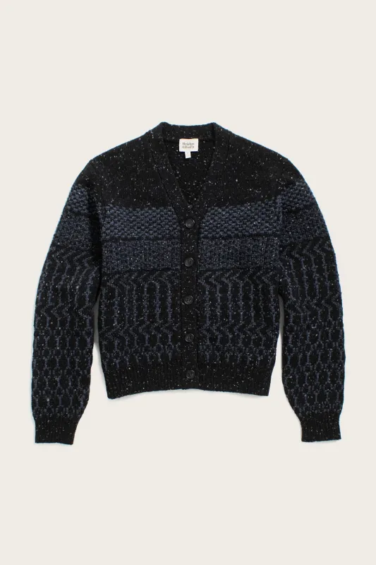 Juneau Cardigan / Midnight Tweed sold by Bridge & Burn