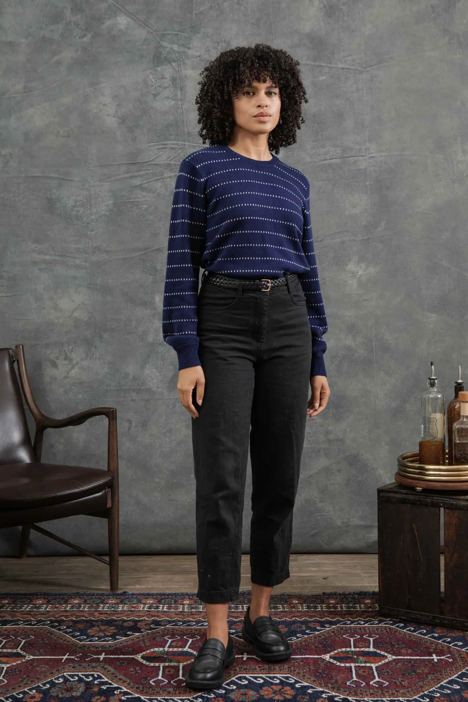 Cline Sweater / Navy Dotted Path sold by Bridge & Burn product image thumbnail 4