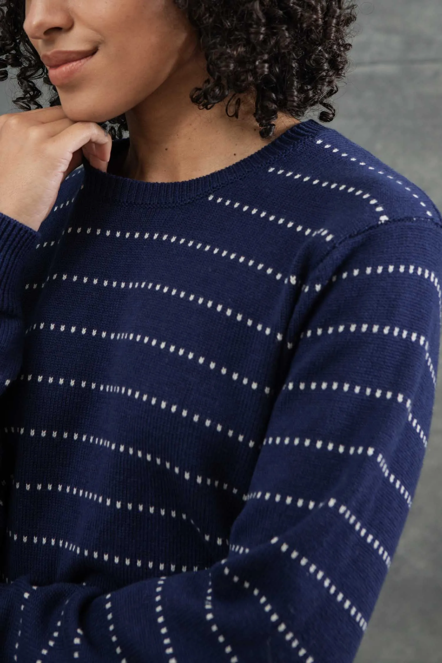 Cline Sweater / Navy Dotted Path sold by Bridge & Burn product image thumbnail 5