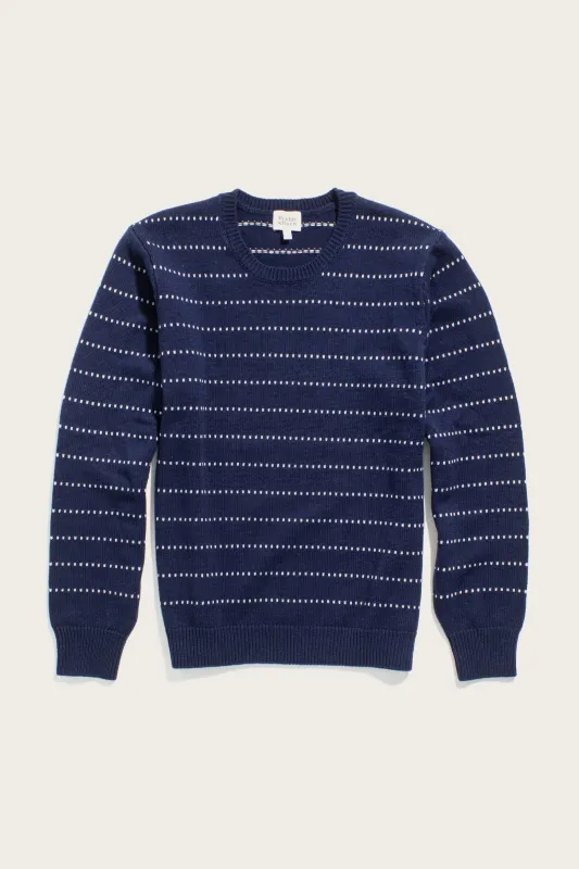Cline Sweater / Navy Dotted Path made by Bridge & Burn