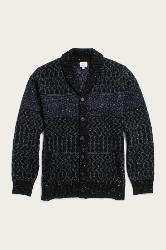 Anders Cardigan / Midnight Tweed sold by Bridge & Burn