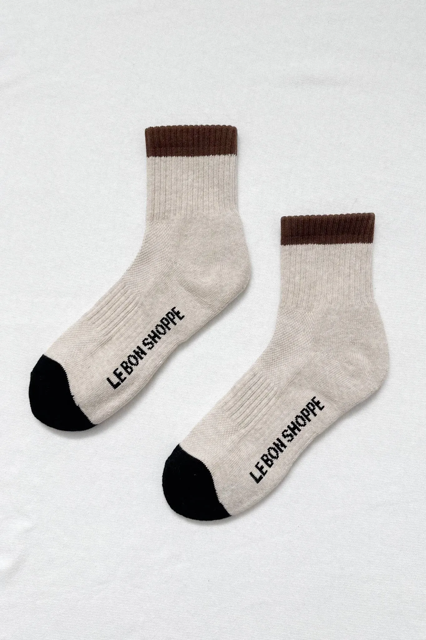 Le Bon Shoppe - Color Block Girlfriend Socks / Black Coffee sold by Bridge & Burn