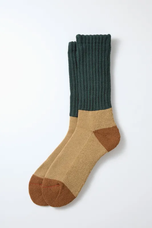 RoToTo Multi Loose Pile Socks / D. Green Khaki sold by Bridge & Burn