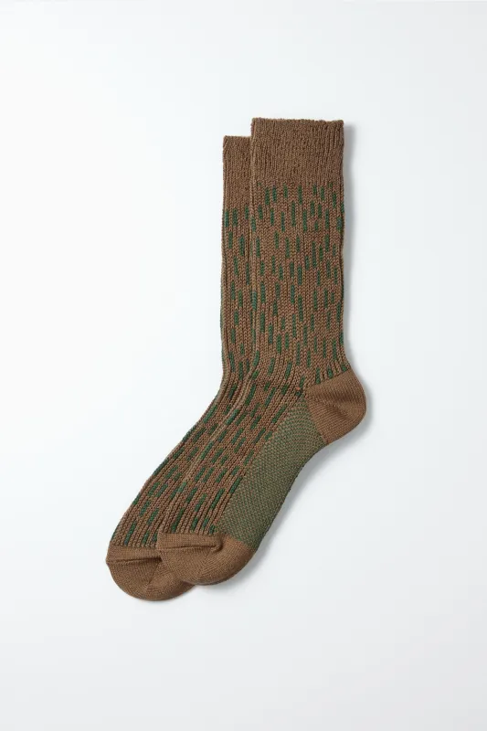 RoToTo Rain Drop Crew Socks / Olive Drab Green made by ROTOTO