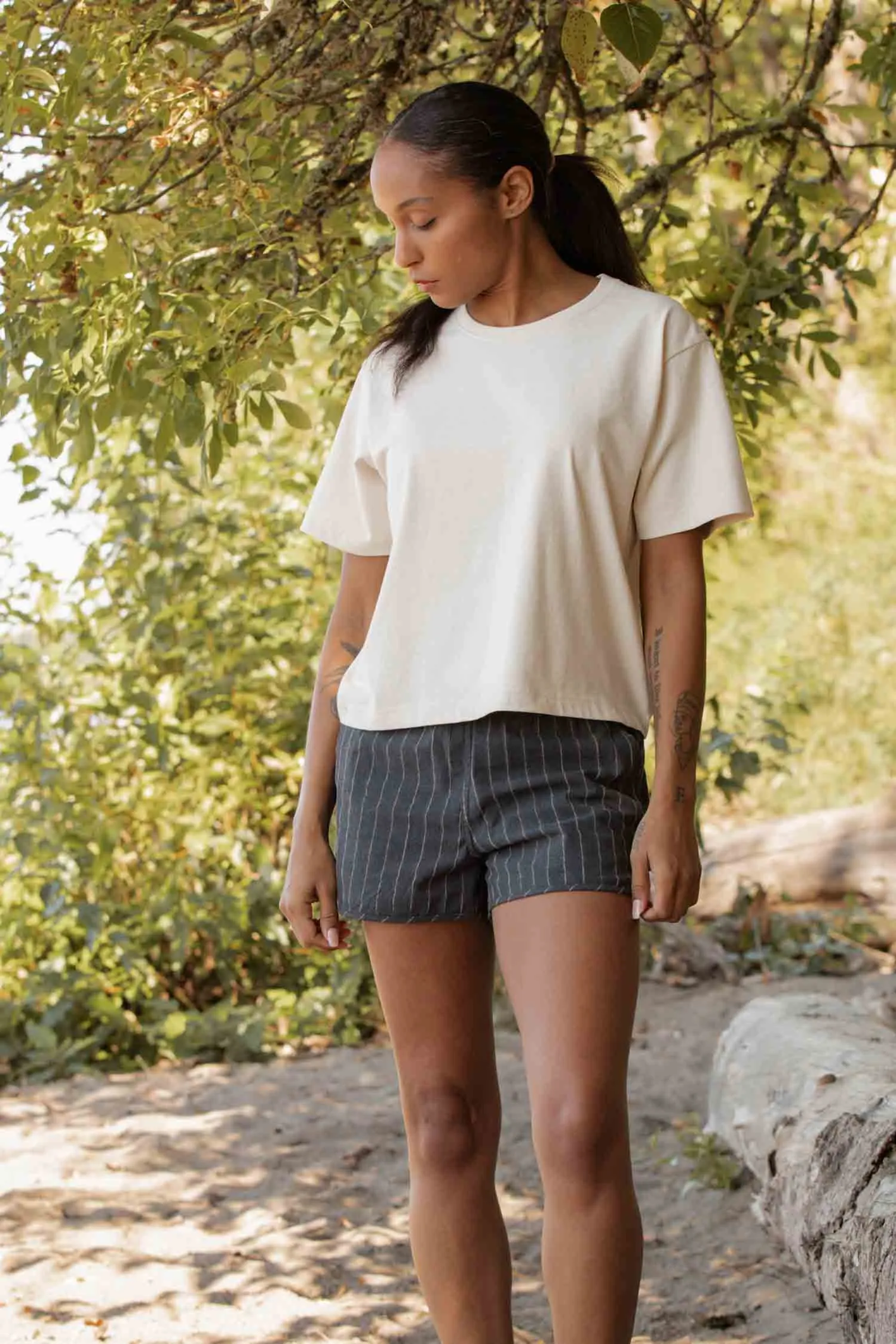 Recycled Boxy Tee / Ivory sold by Bridge & Burn product image thumbnail 4