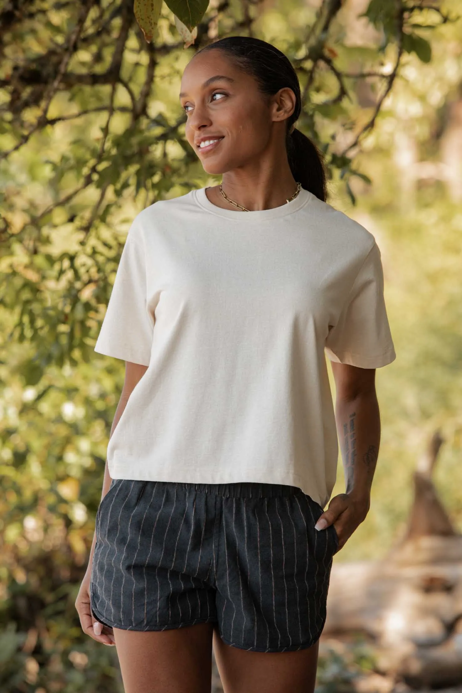 Recycled Boxy Tee / Ivory sold by Bridge & Burn product image thumbnail 2