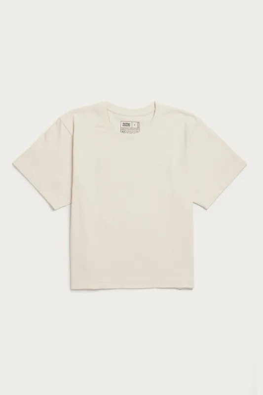 Recycled Boxy Tee / Ivory sold by Bridge & Burn
