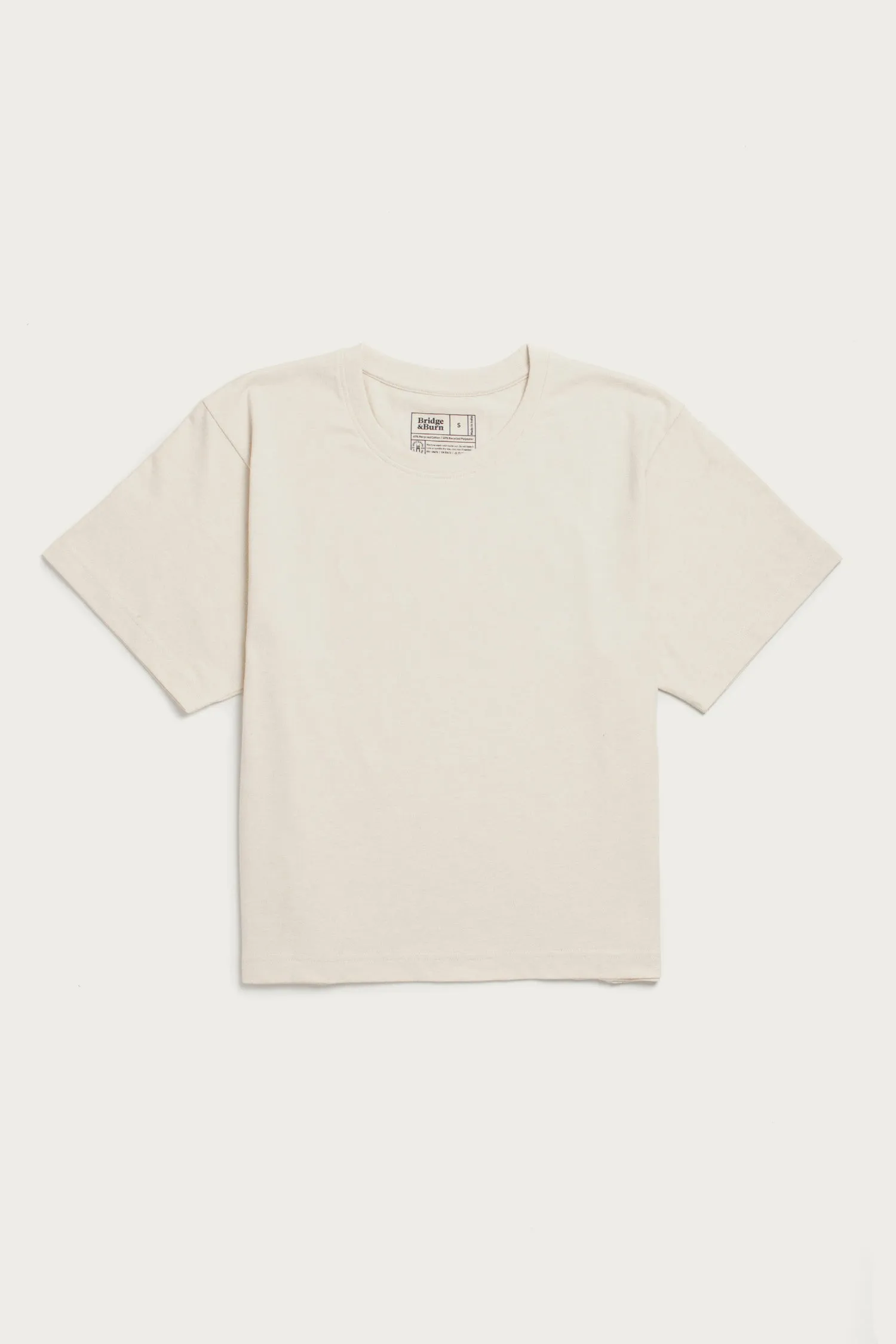 Recycled Boxy Tee / Ivory sold by Bridge & Burn