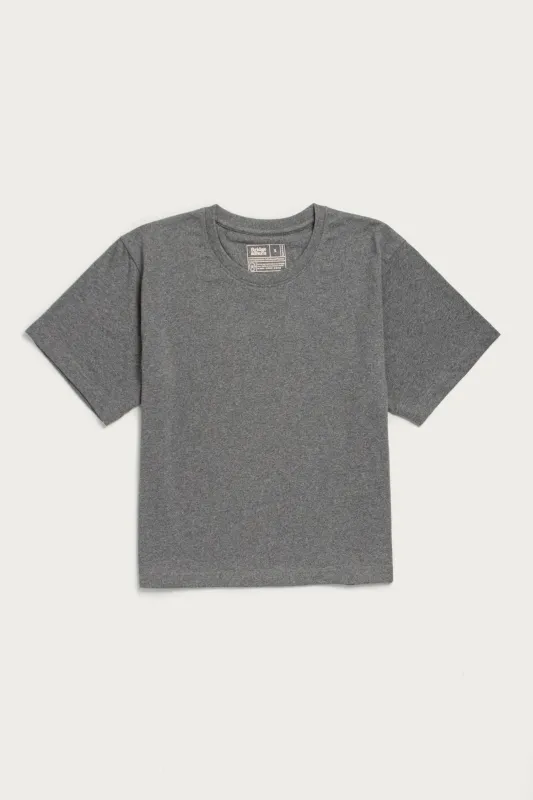 Recycled Boxy Tee / Grey Heather sold by Bridge & Burn