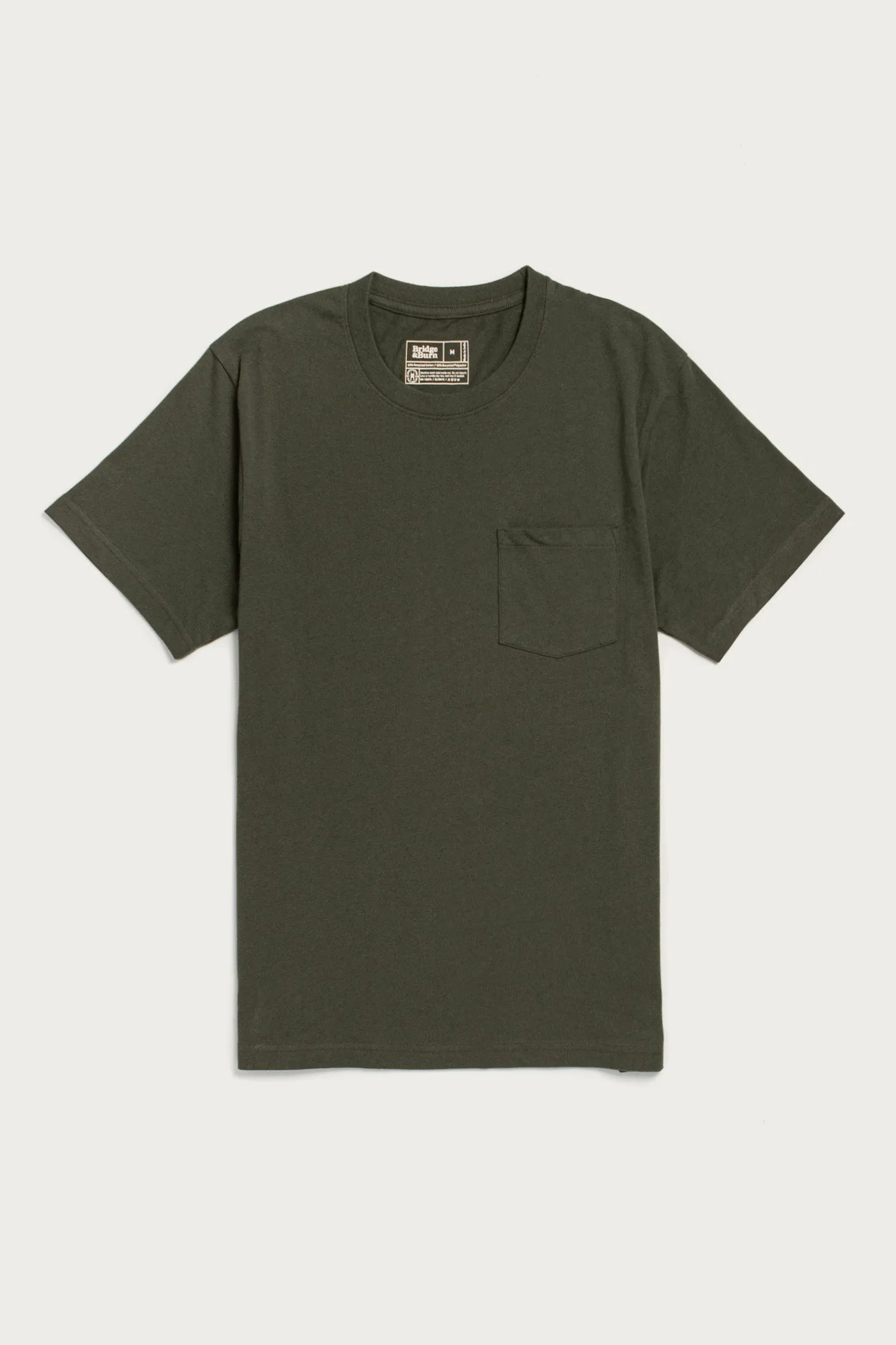 Recycled Pocket Tee / Olive sold by Bridge & Burn