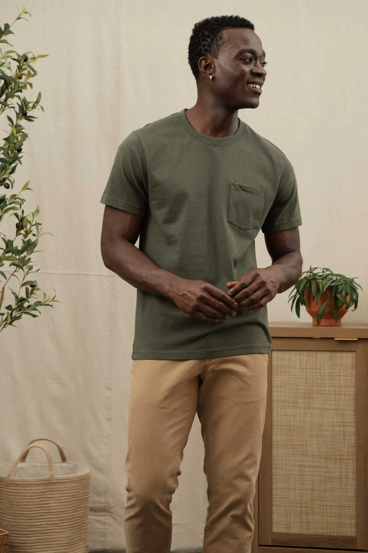 Recycled Pocket Tee / Olive sold by Bridge & Burn product image thumbnail 3