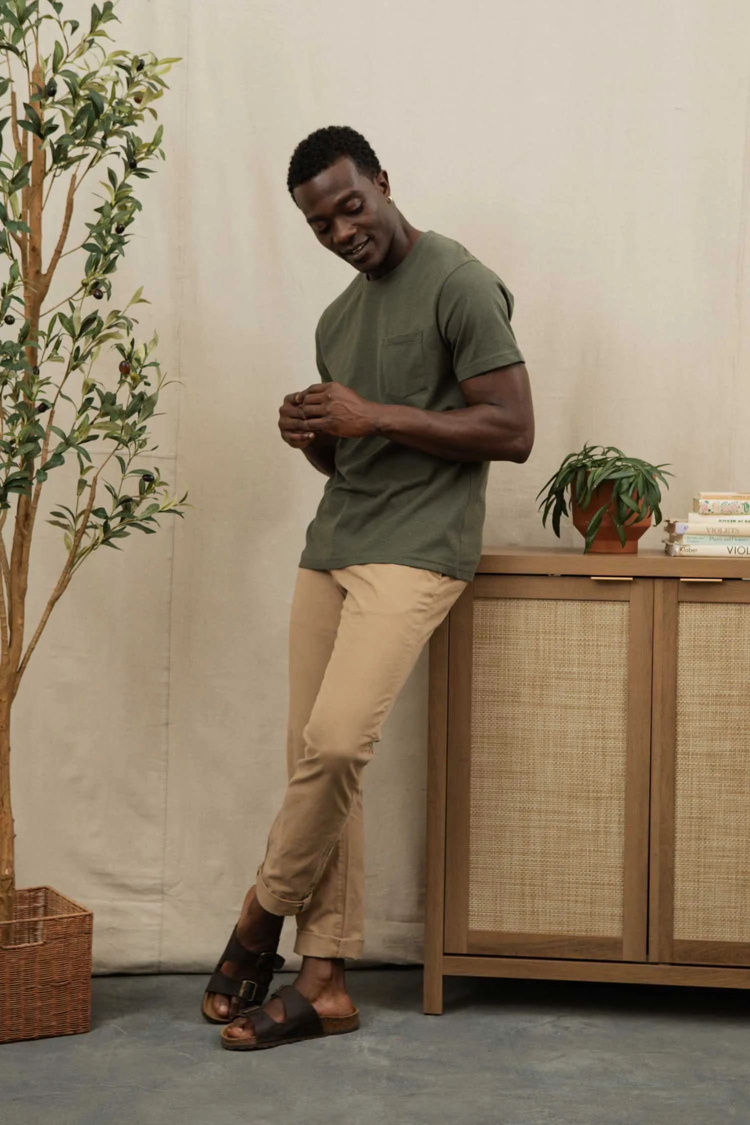 Recycled Pocket Tee / Olive sold by Bridge & Burn product image thumbnail 4