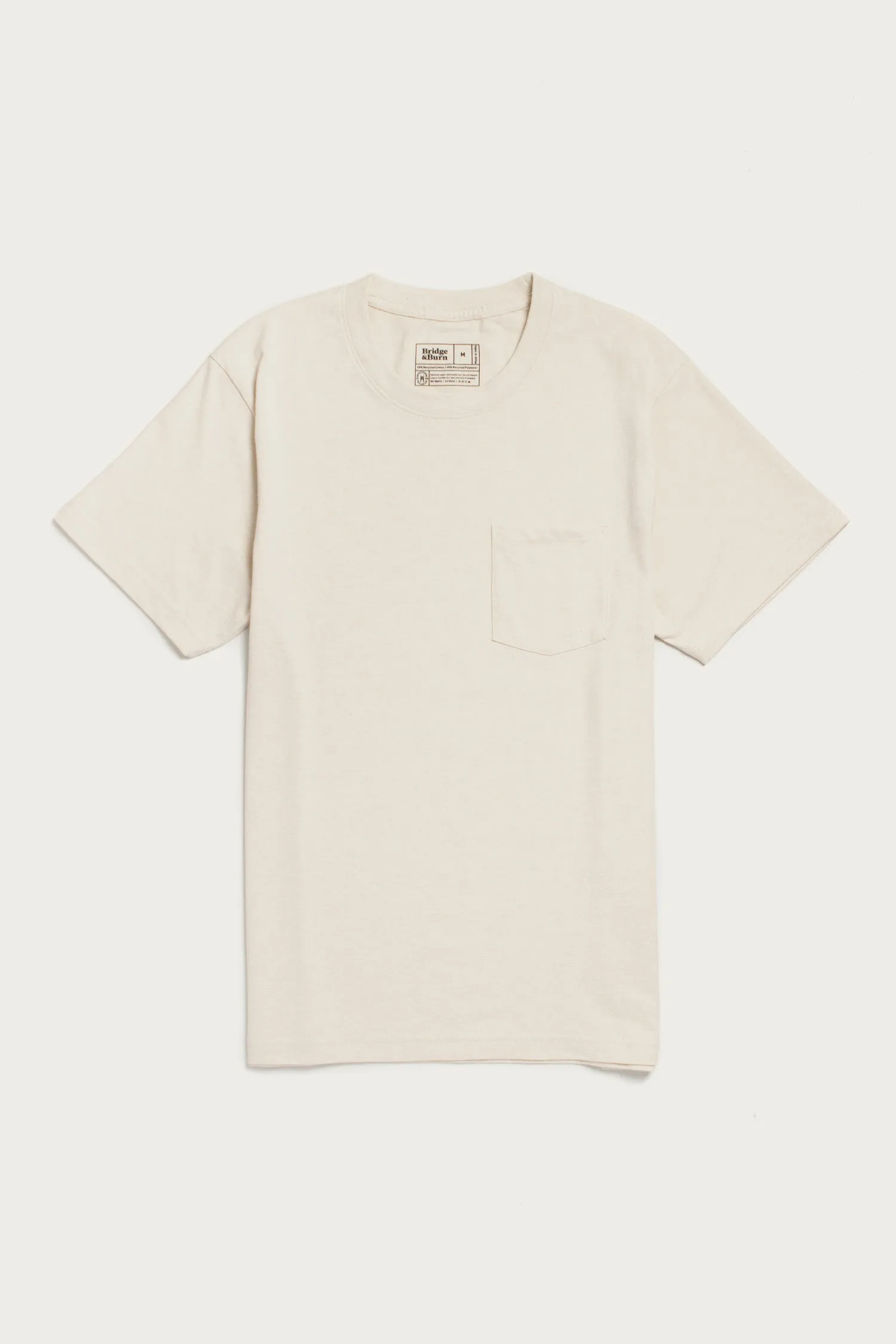 Recycled Pocket Tee / Ivory sold by Bridge & Burn